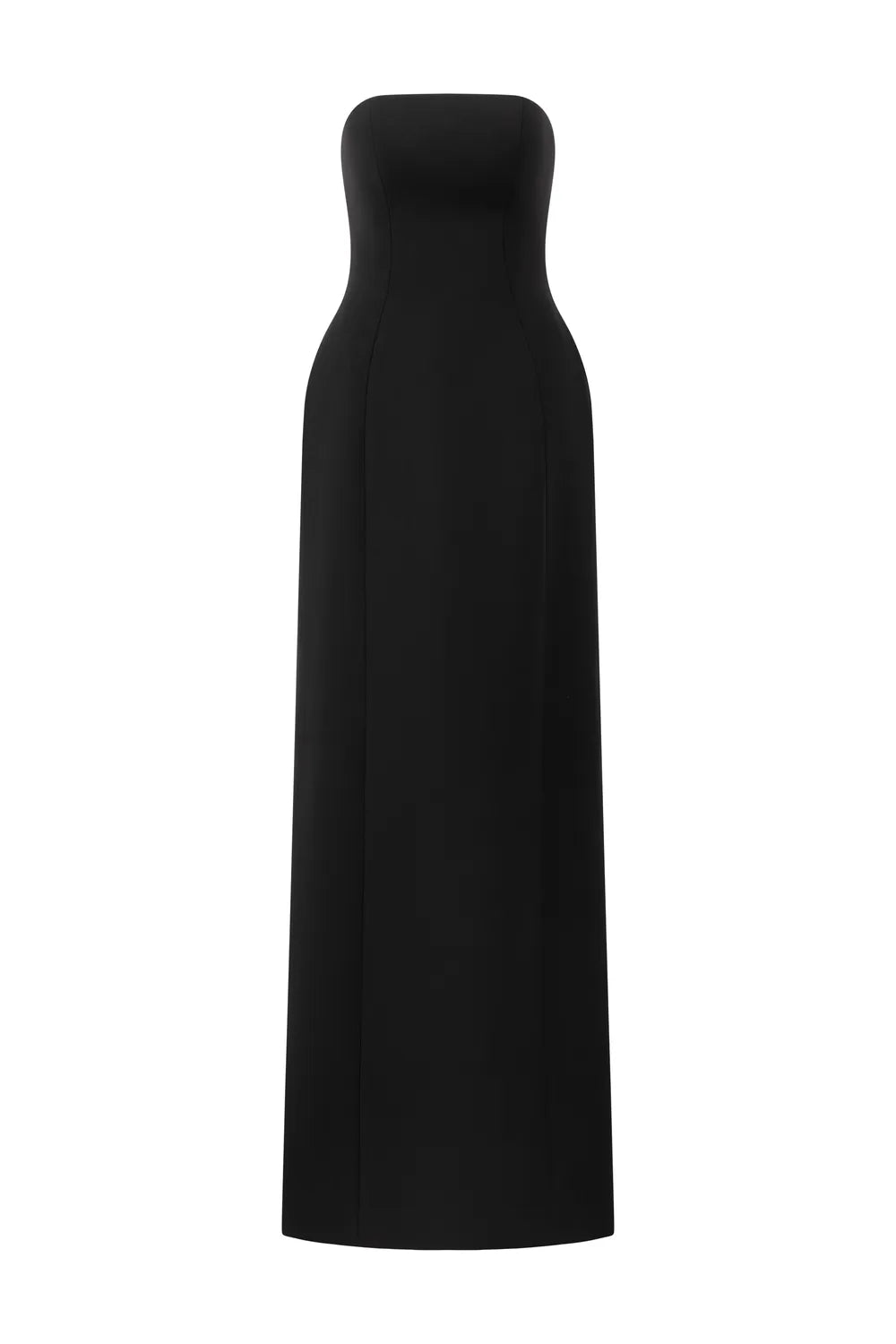 Stylized Sleeve Slit Long Cape With  Straight Strapless Basic Dress Set