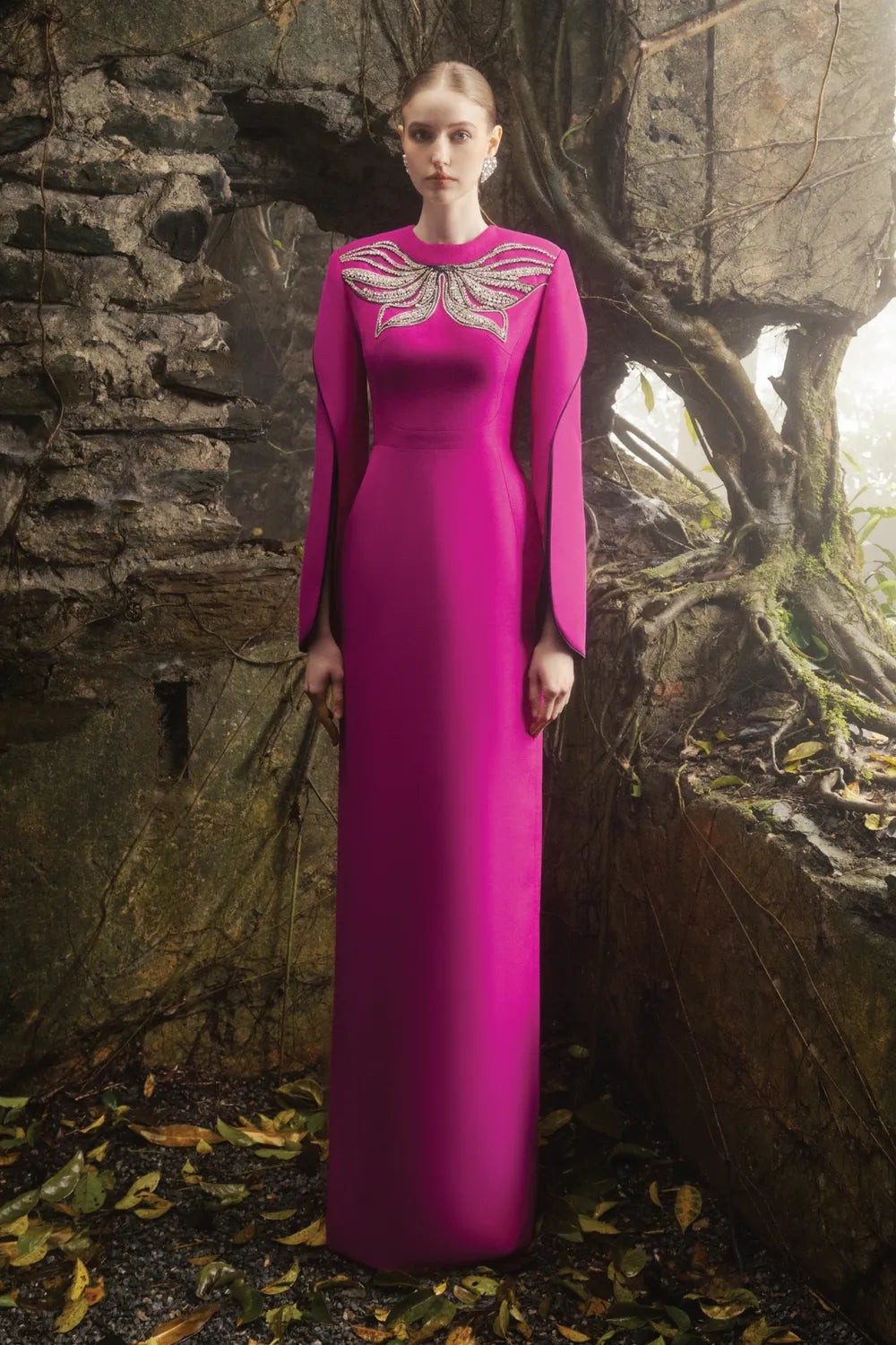 Stylized Flared Sleeves Straight Dress