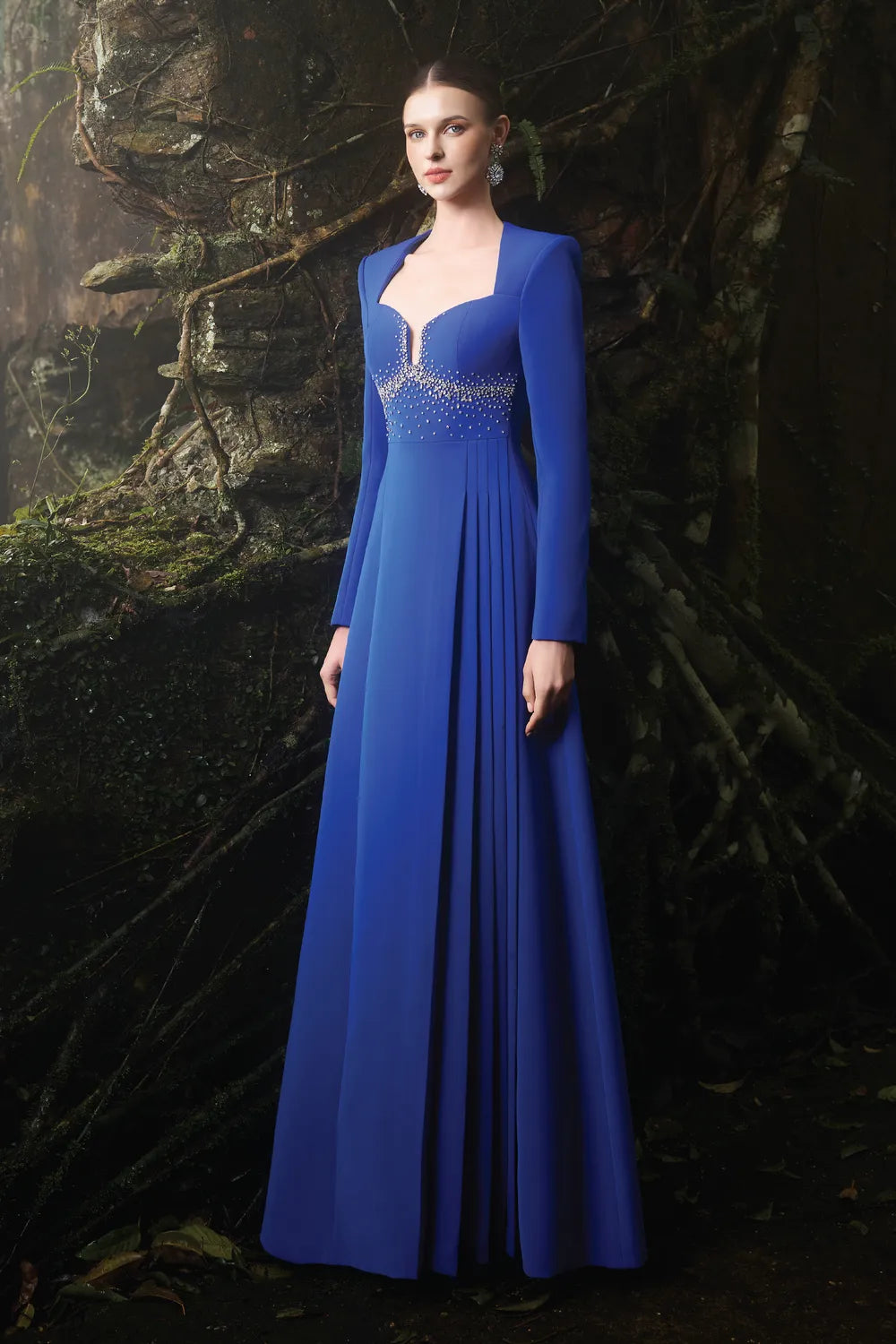 Anne Queen Neck Flared A-Line Dress