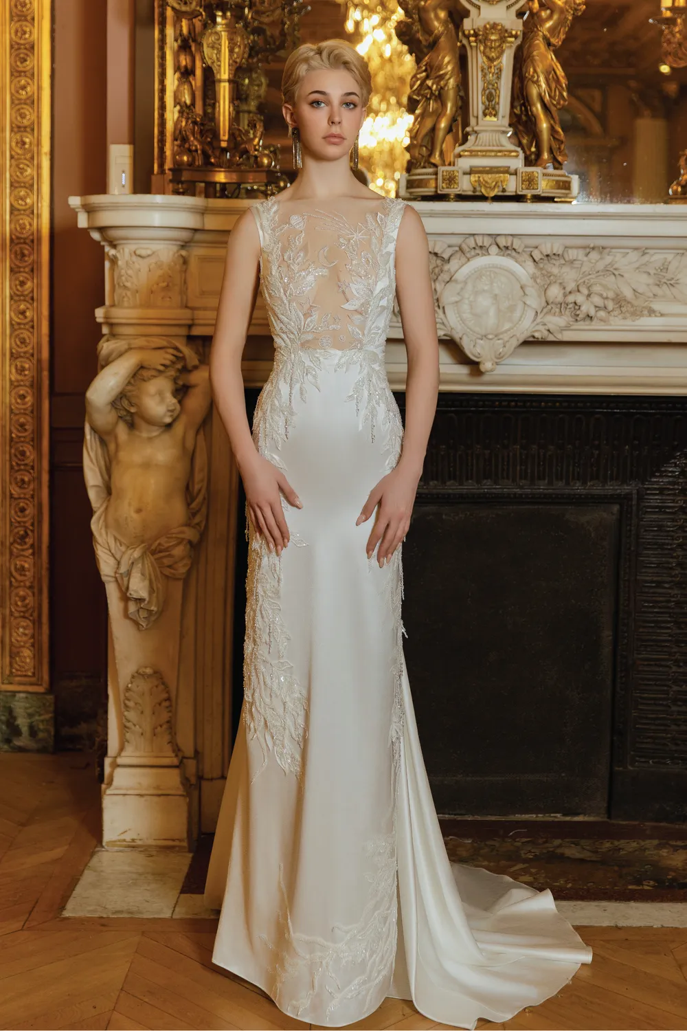 Sleeveless See-Through Chest Dress