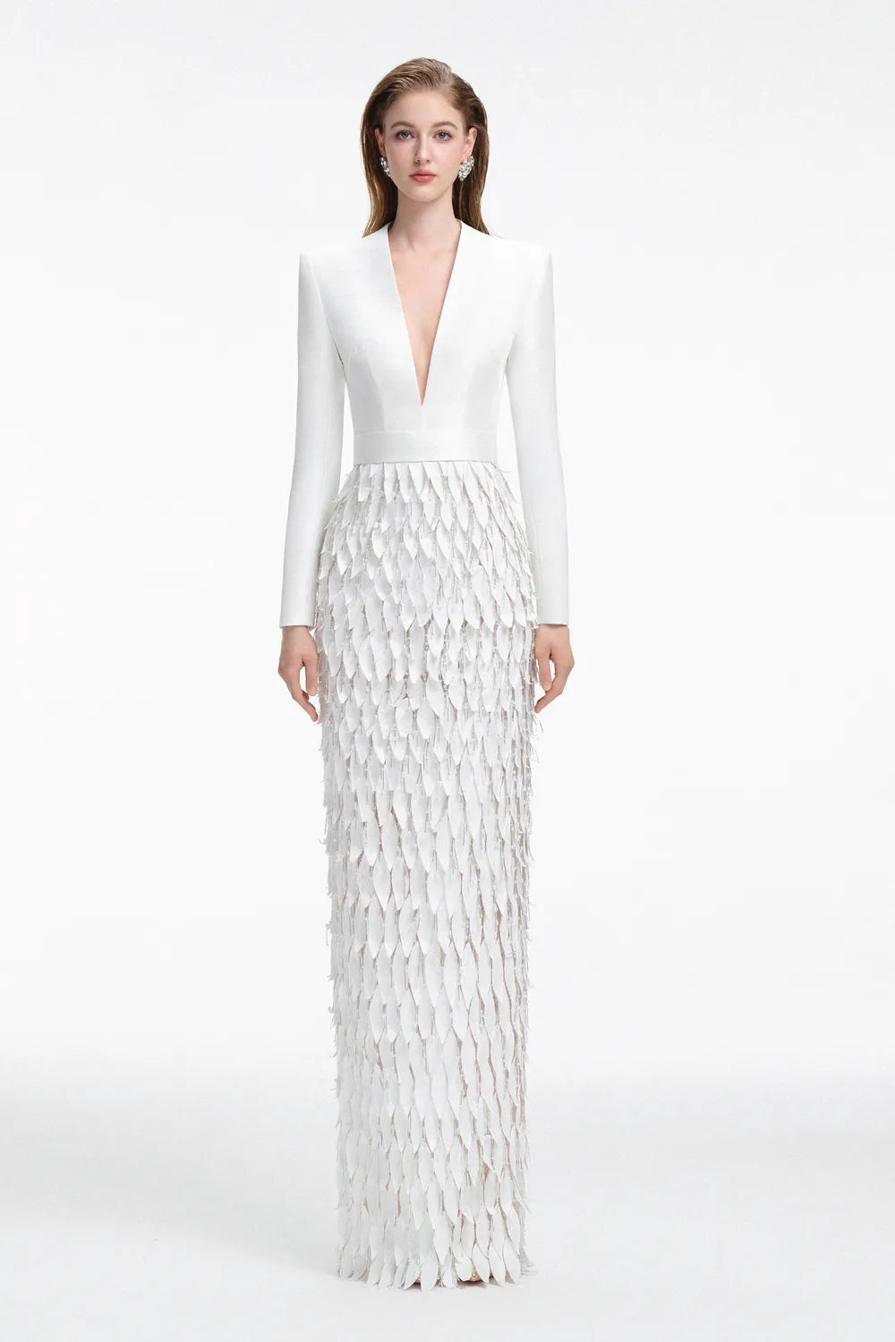 Long Sleeve Layered Leaf Dress