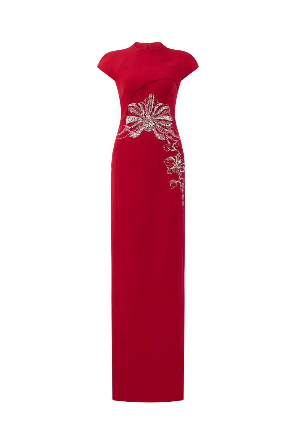 Short Sleeve Orchid Embellished Straight Dress