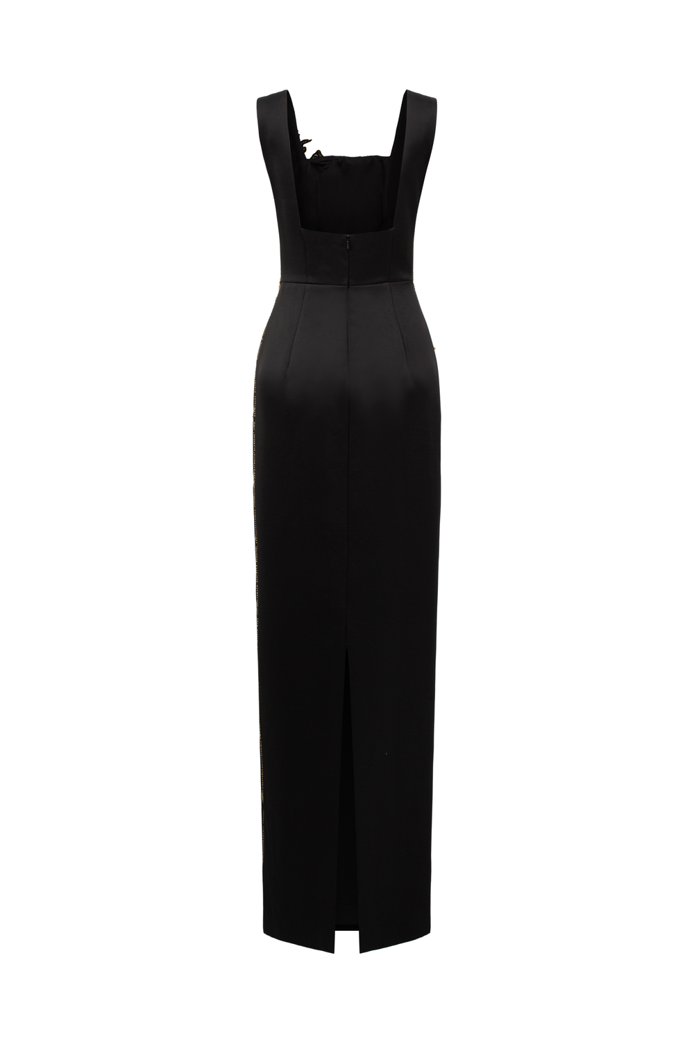 Strappy Fish Net Crystalline Straight Dress - TRACY COUTURE