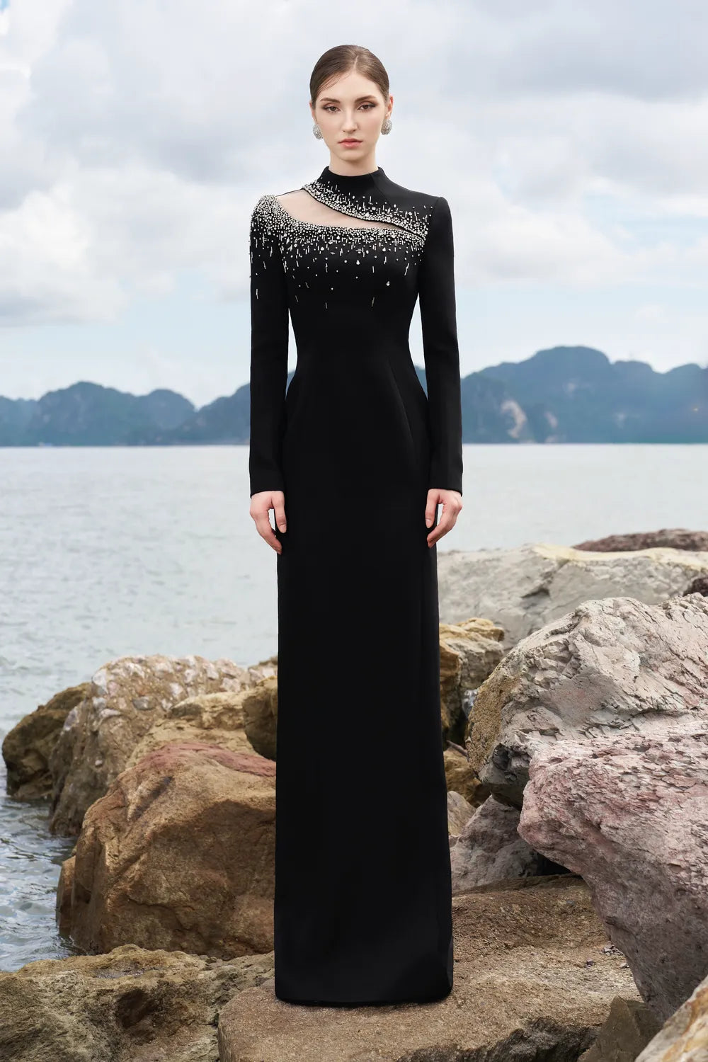 See-Through Cut-Out Straight Dress