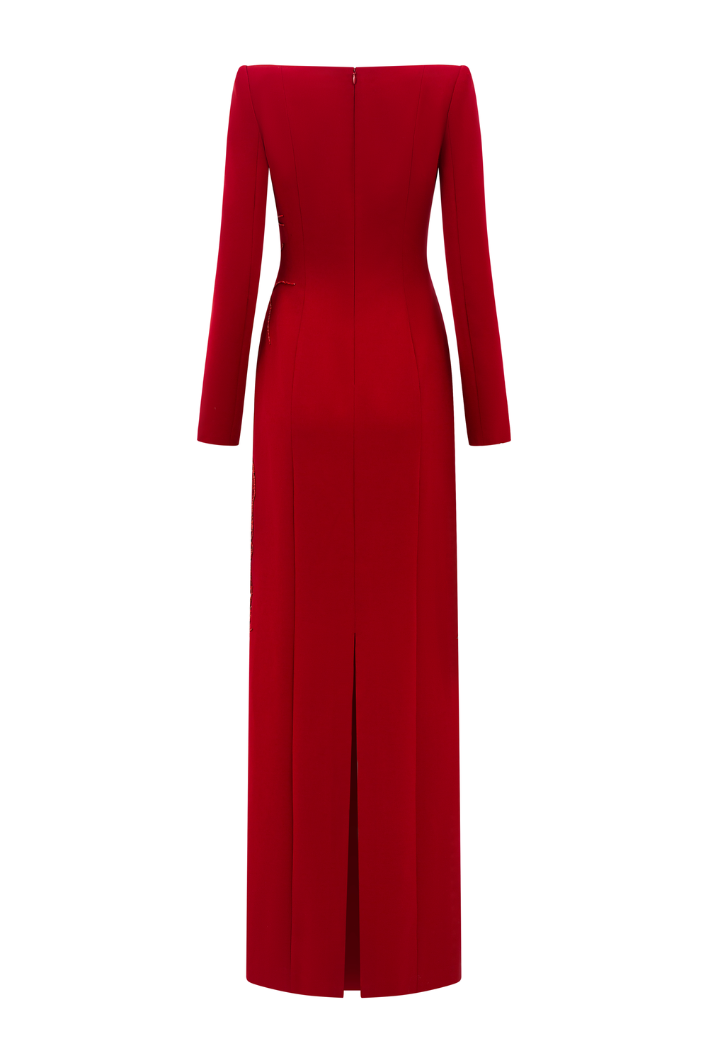 Queen Anne Neckline Crystal Embellished Dress