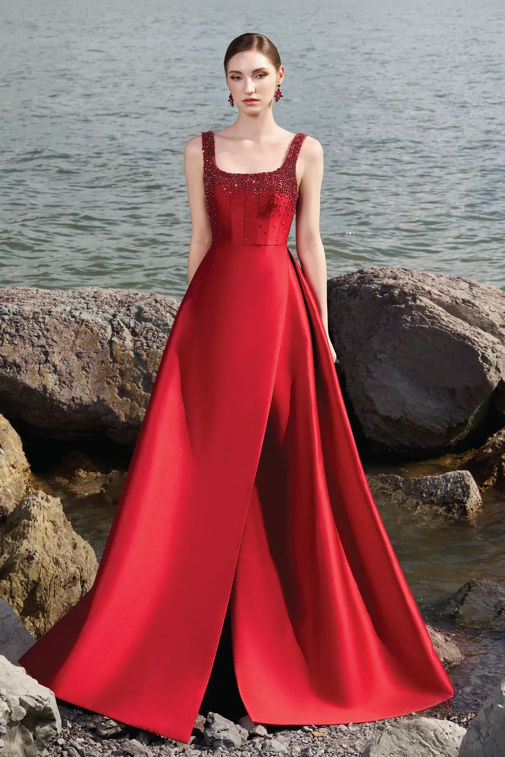 Strappy Square Neck Flared A-line Dress