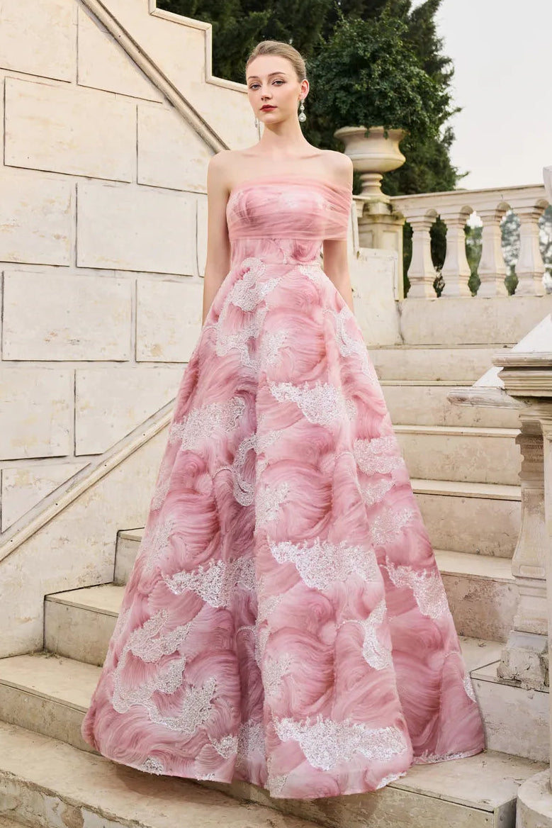 Asymmetric Mesh Sleeve Folded A-Line Dress