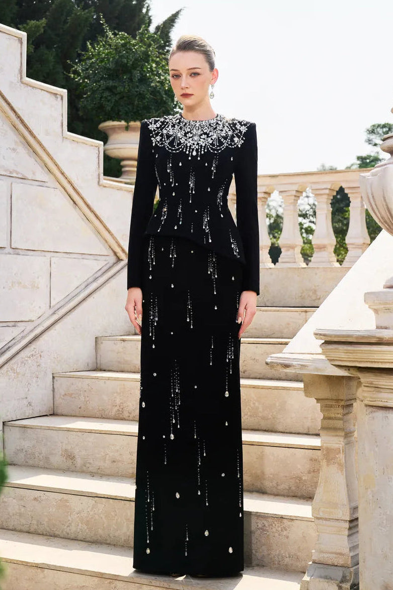 new crystal a line dresses Luxury Purple Strapless Sequin Crystal A-Line Evening Dress SS703