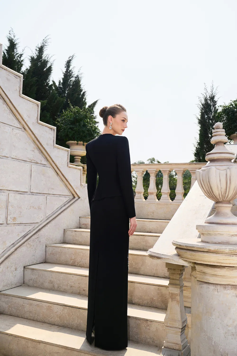 Rainfall Crystal-Embellished Light A-line Dress