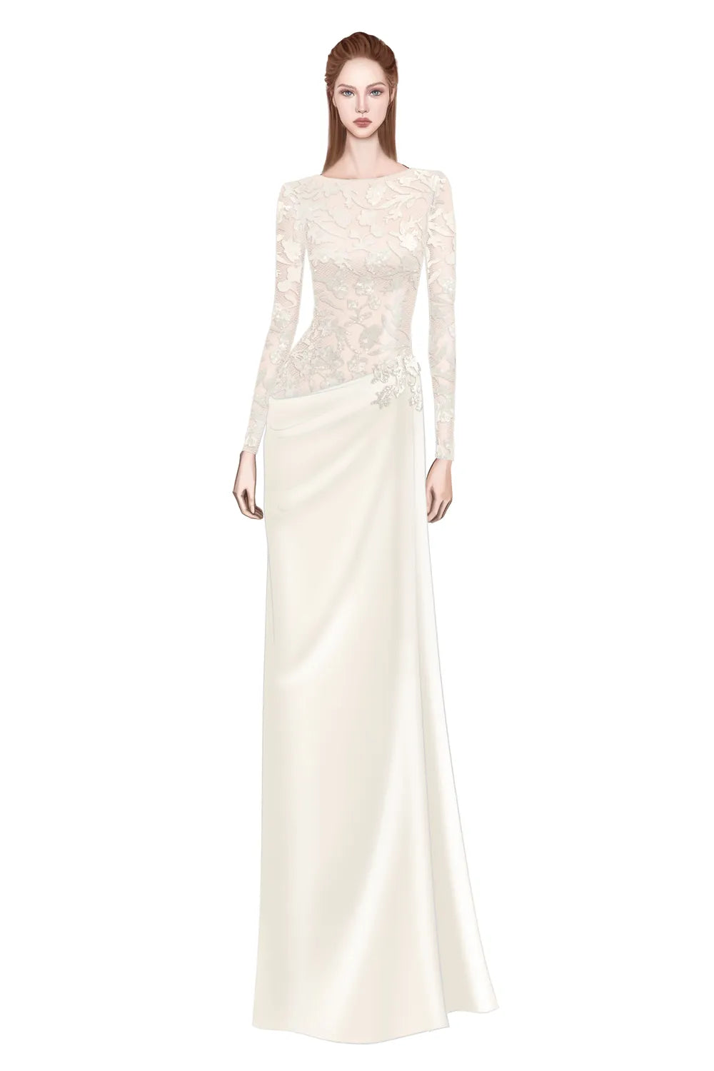 See-Through Lace Sequin Pattern Dress