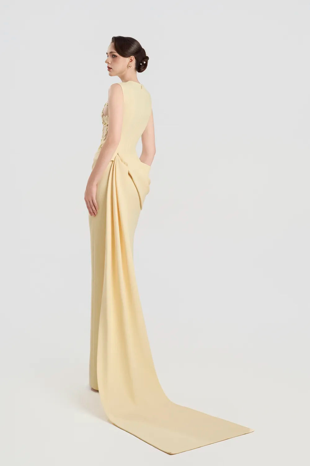 See-Through Top Draped Hip Flap Bodycon Dress