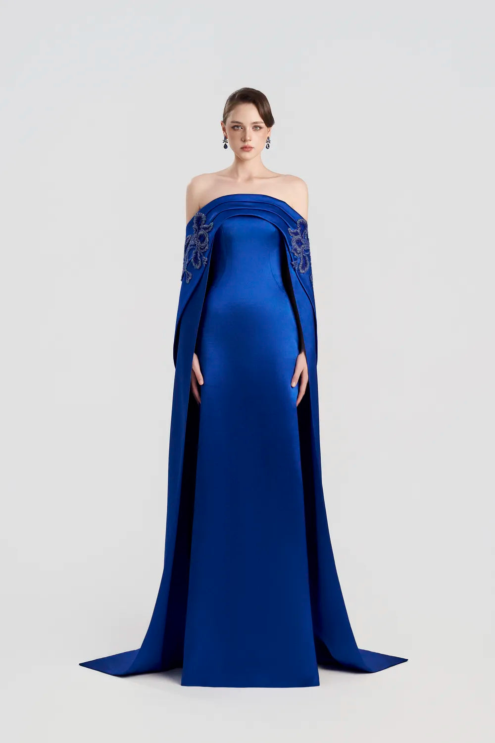 Off Shoulder Curved Chest Line A-Line Dress