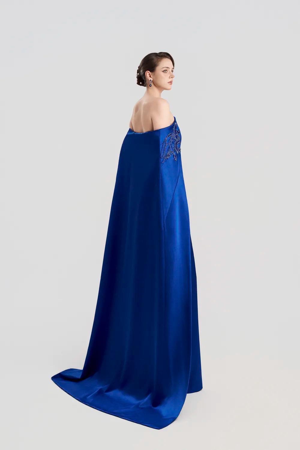 Off Shoulder Curved Chest Line A-Line Dress
