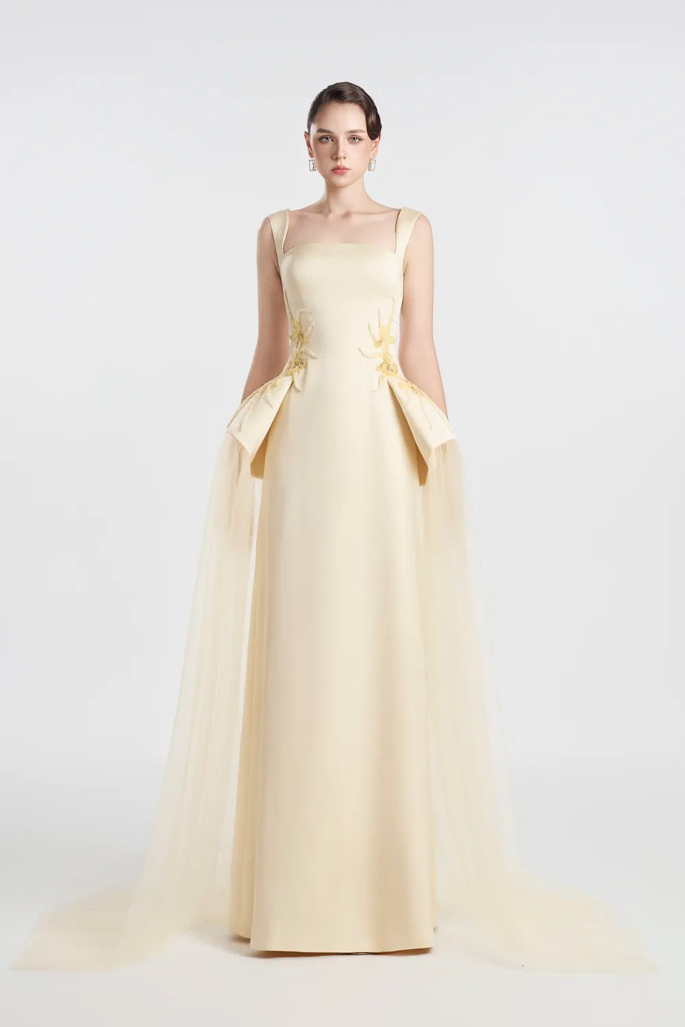 Layers Puffy Hip See-Through Long Flap Dress