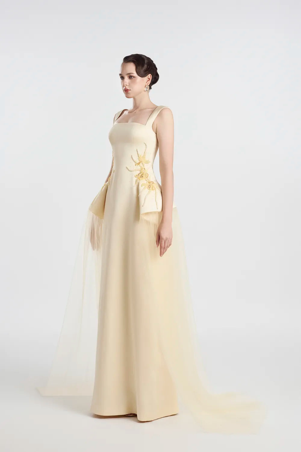 Layers Puffy Hip See-Through Long Flap Dress