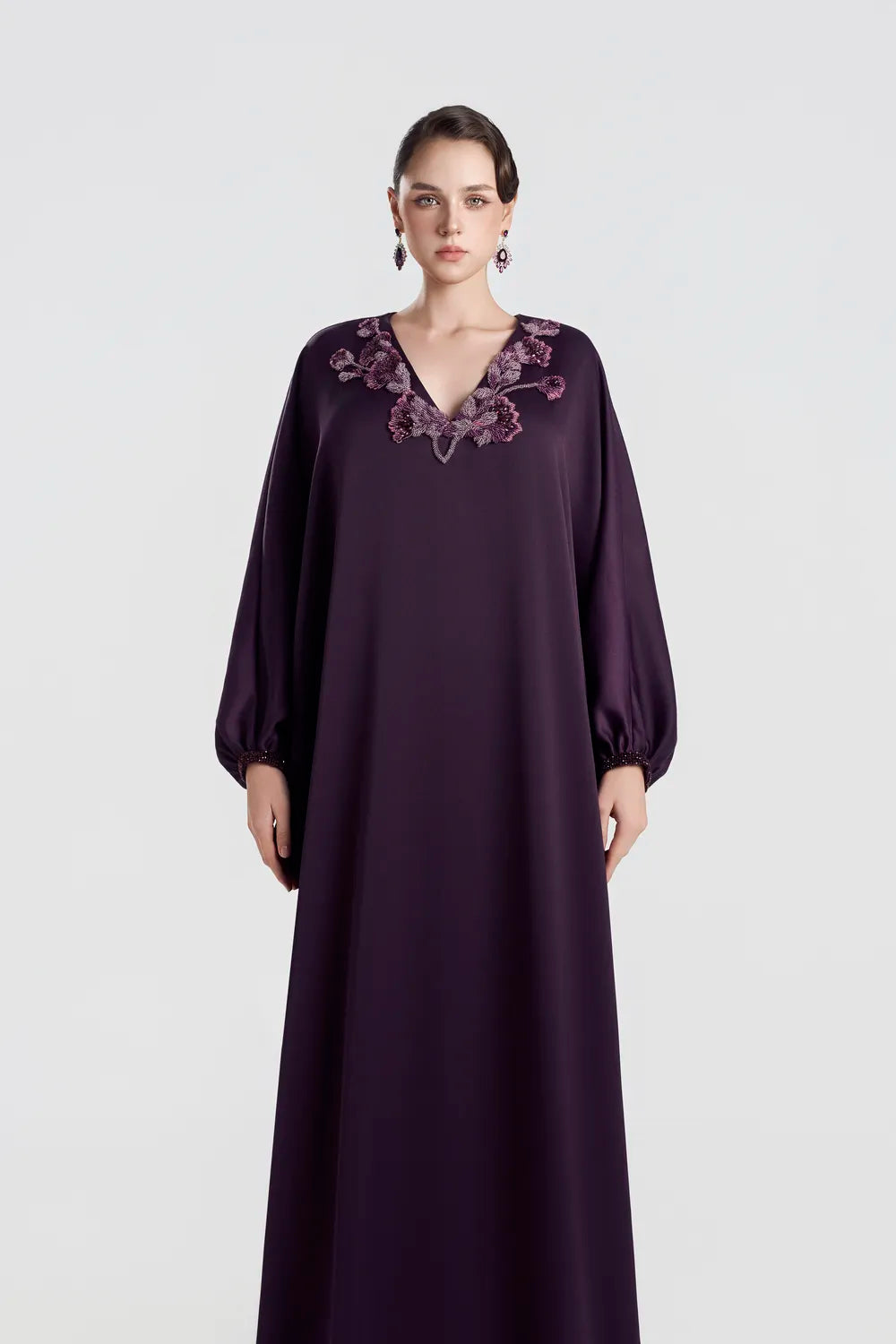 Sparkle V-Neck Embellished Straight Dress