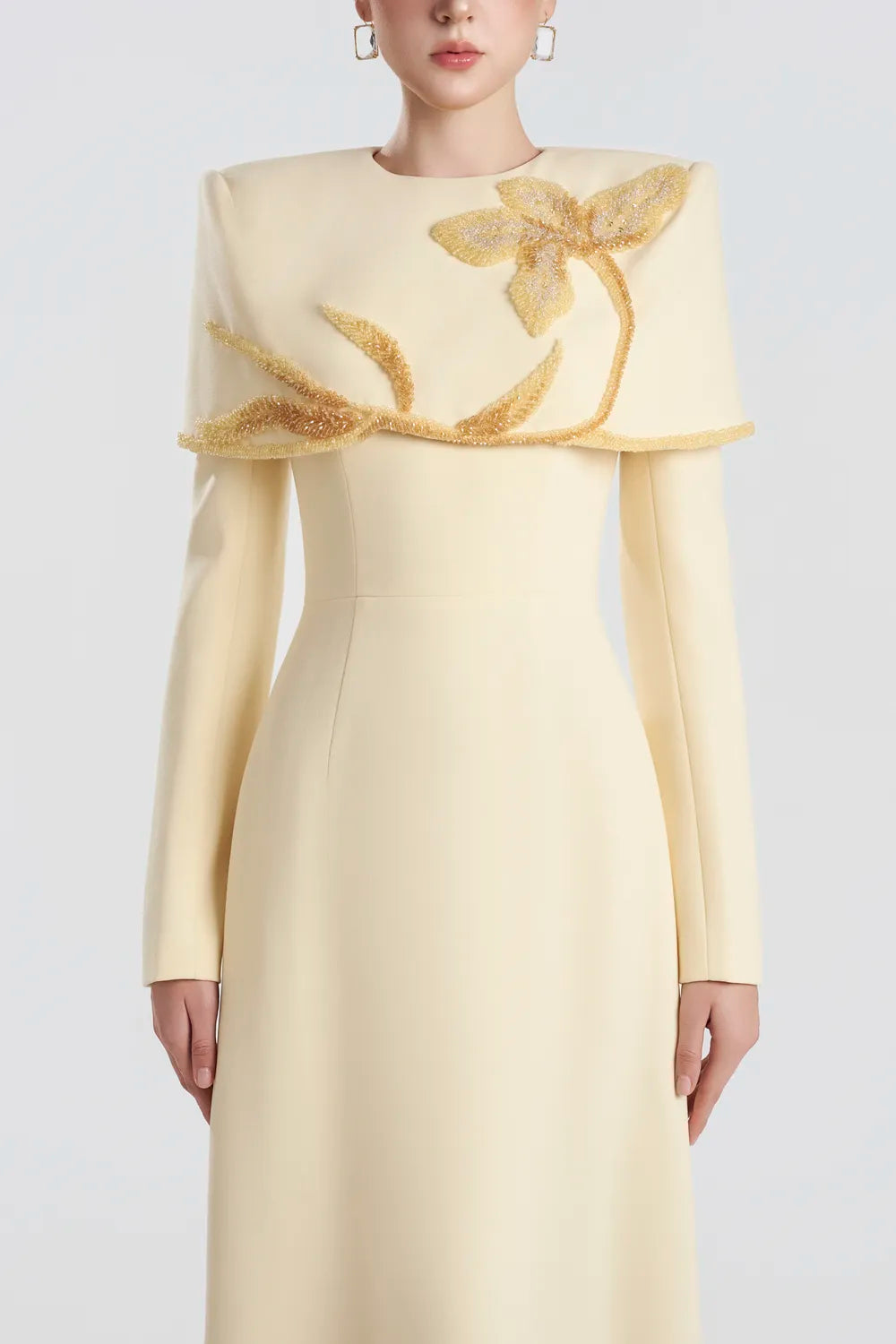 Cape Shoulder Flap A-Line Dress