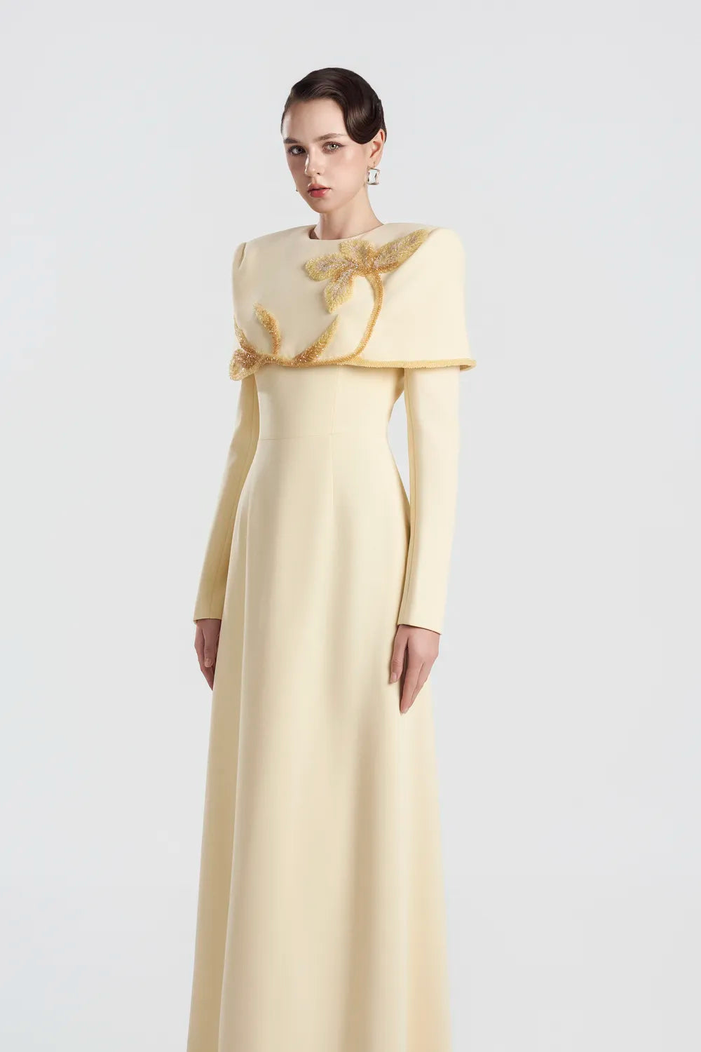 Cape Shoulder Flap A-Line Dress