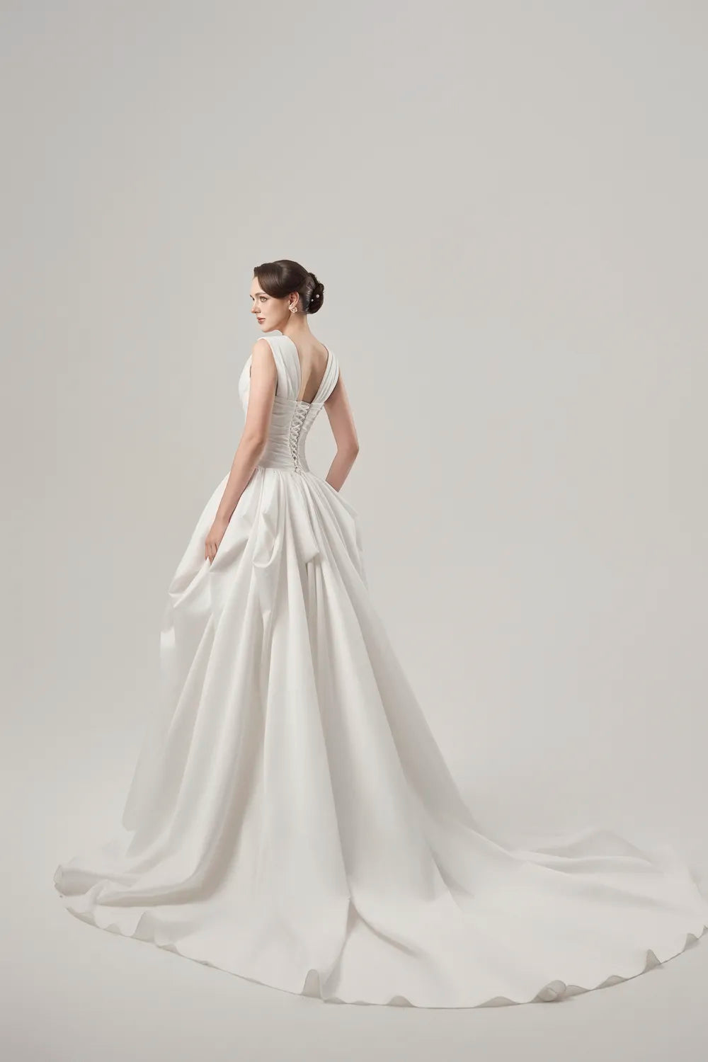 Messy Draped Folded Layered Flared Dress