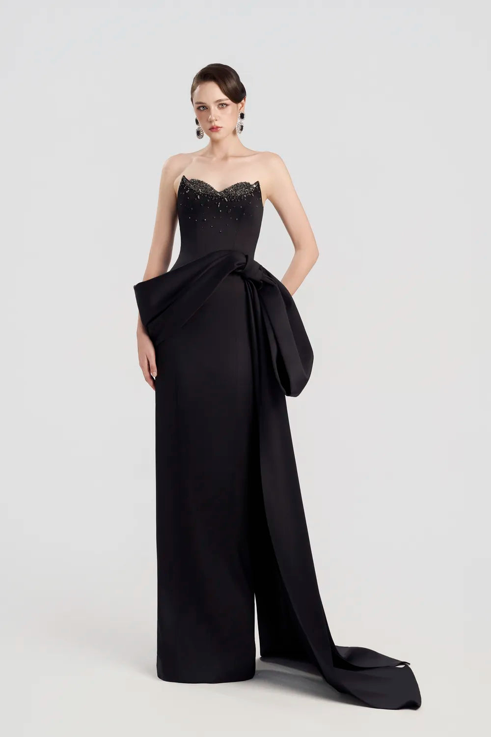 Crystal Embellished Chestline Bodycon Dress