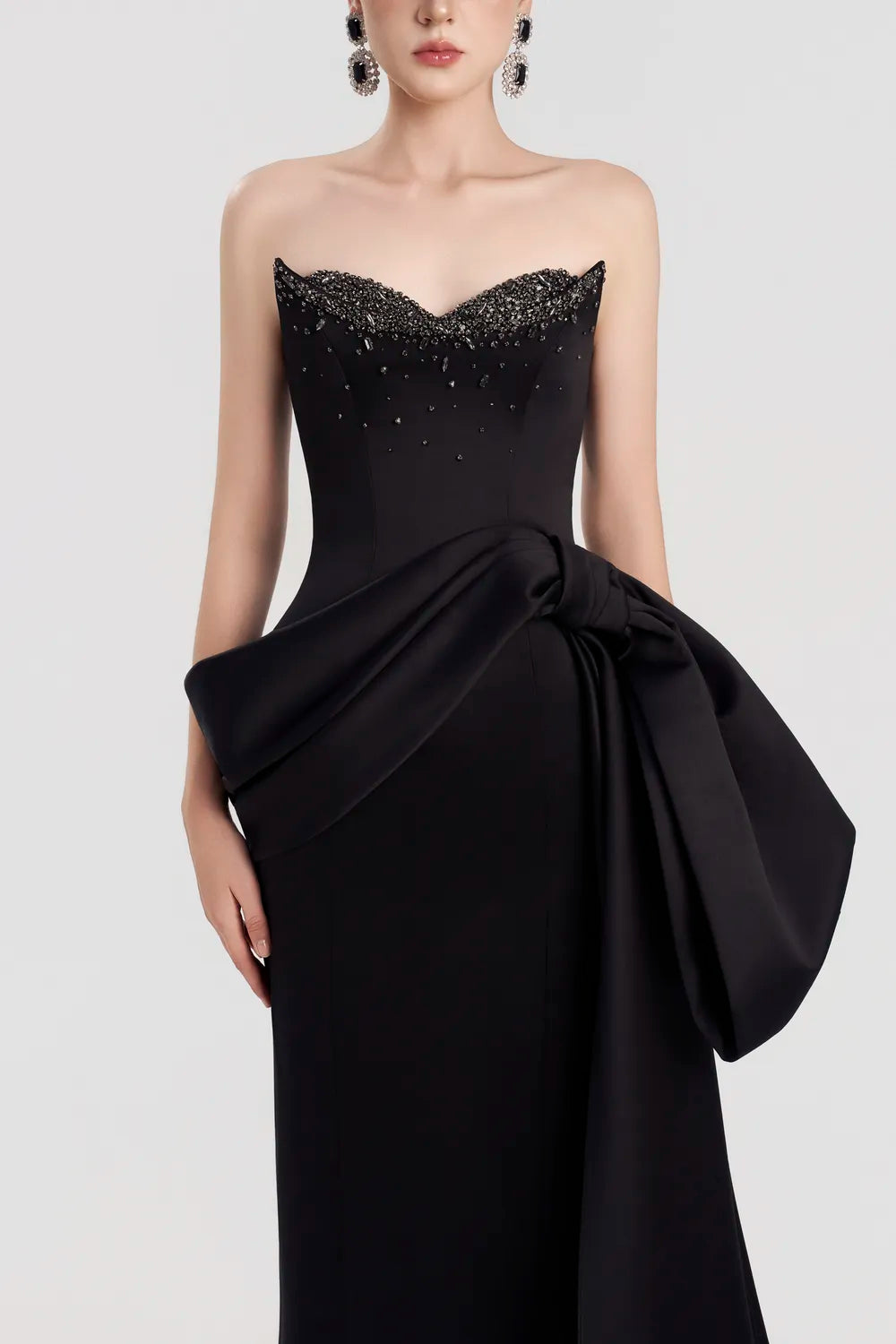 Crystal Embellished Chestline Bodycon Dress