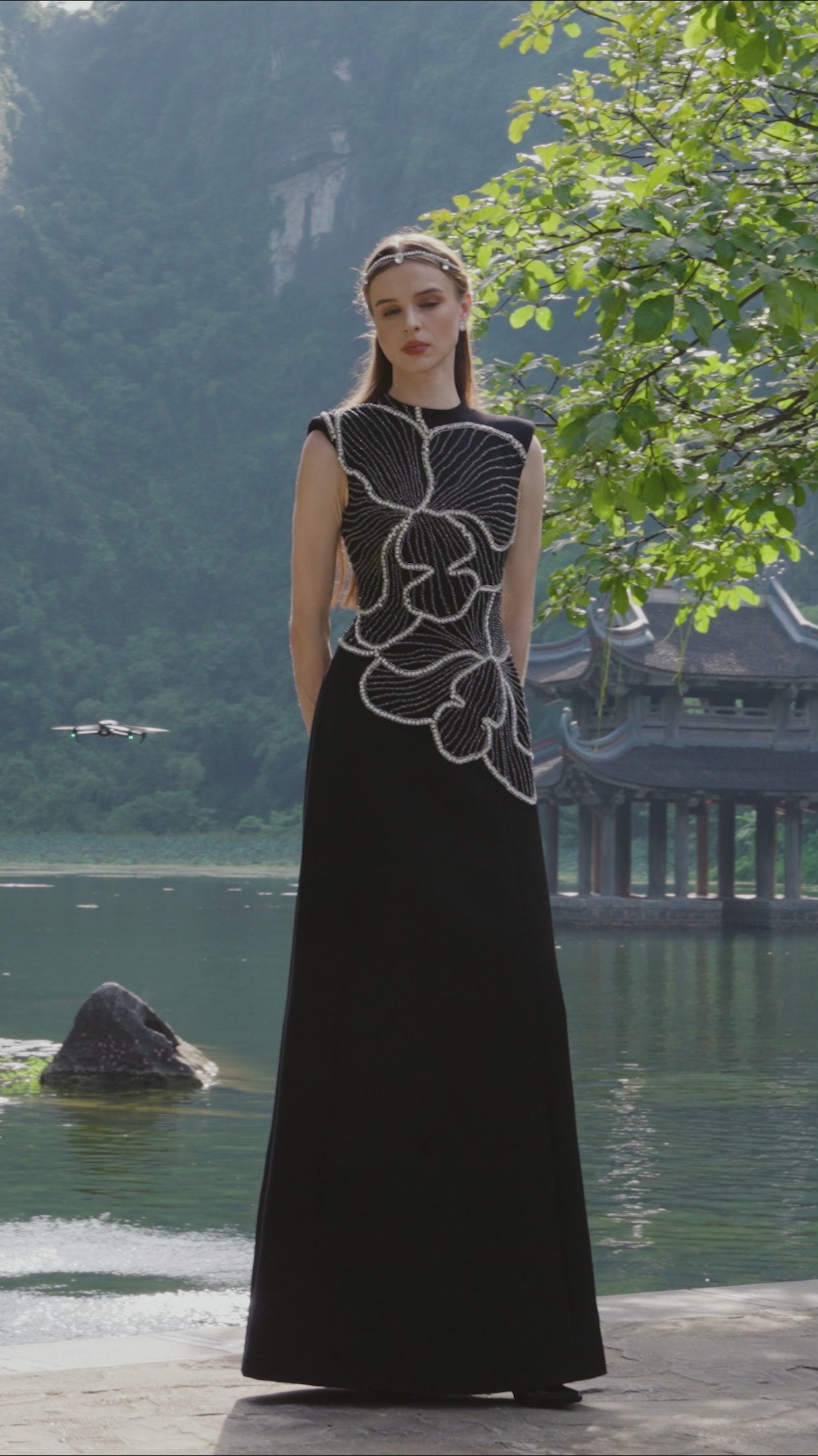 Sleeveless Orchid Patterned Dress