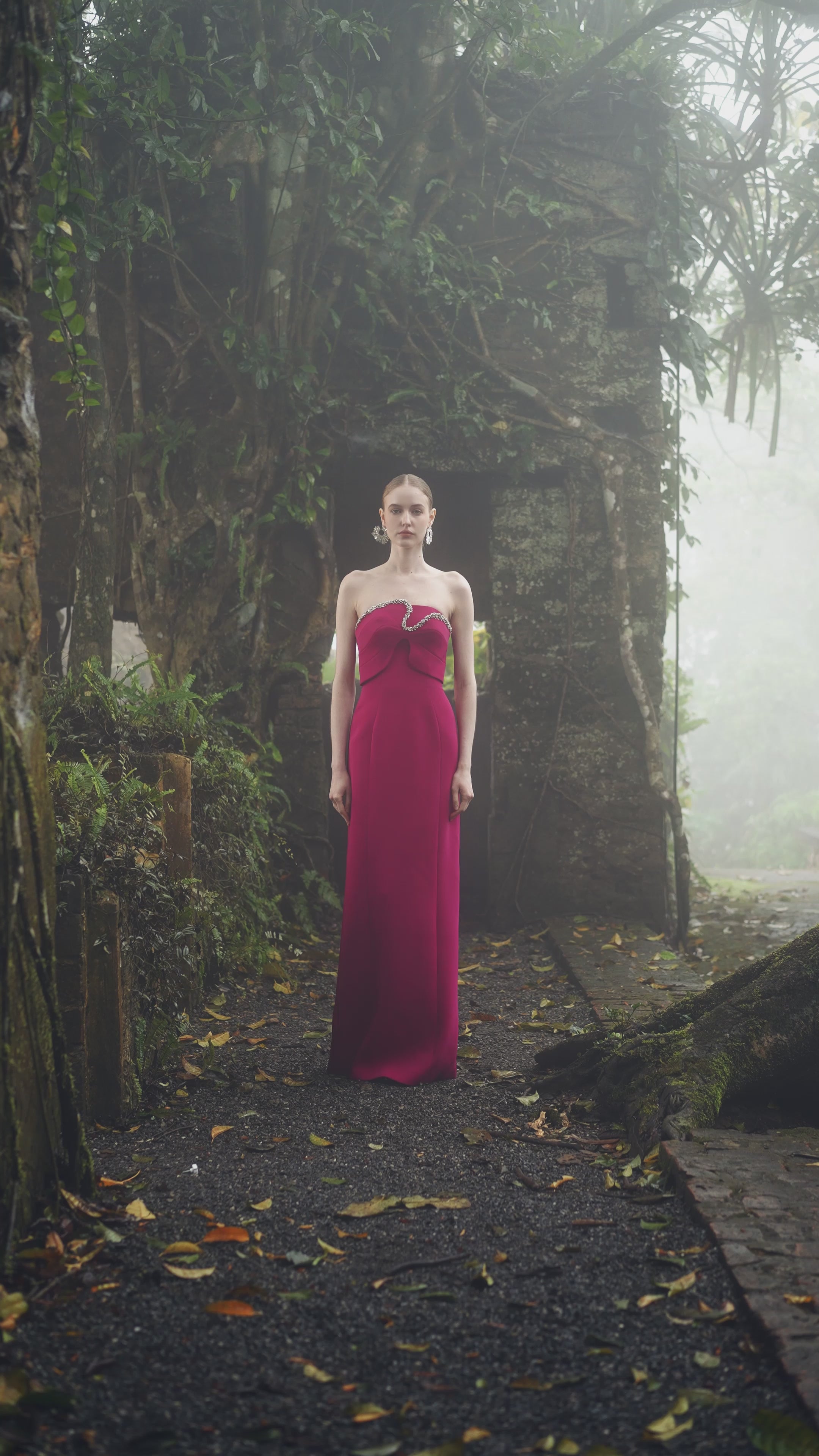 Orchid Strapless Straight Dress