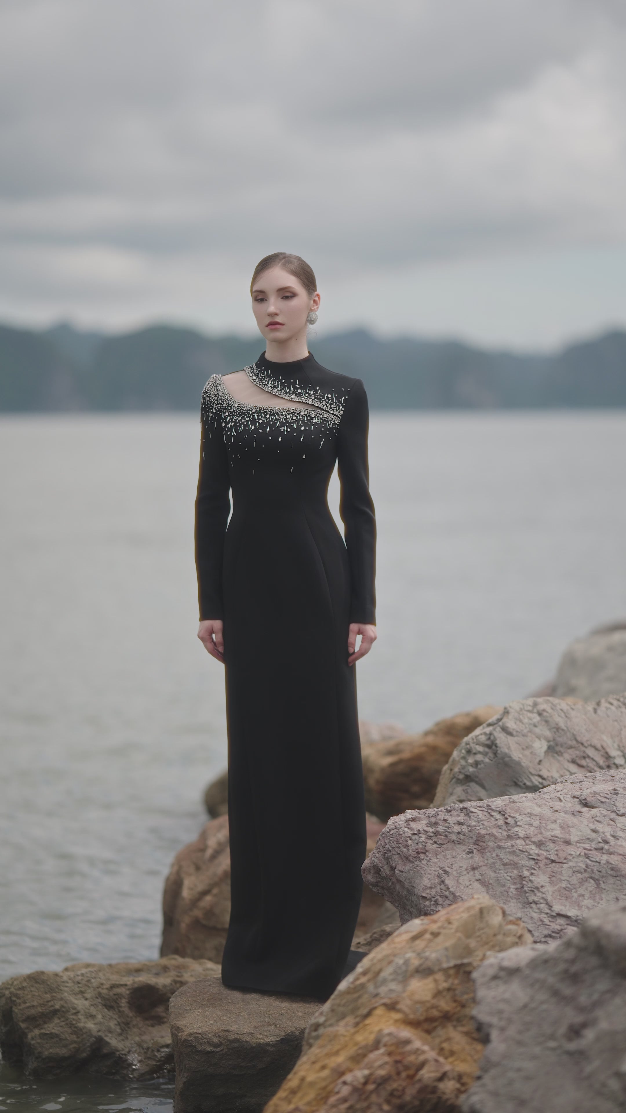 See-Through Cut-Out Straight Dress