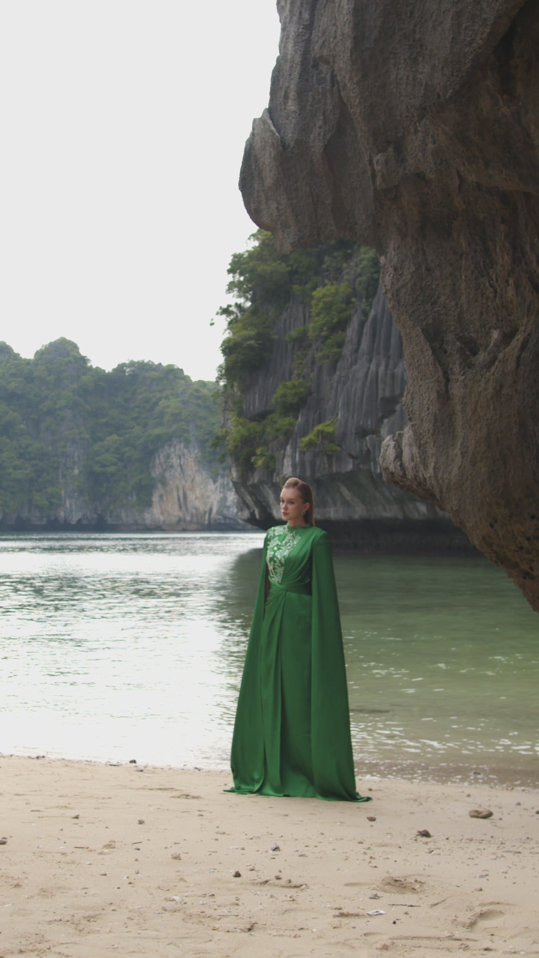 High Neck Twisted Waist Back Flap Dress