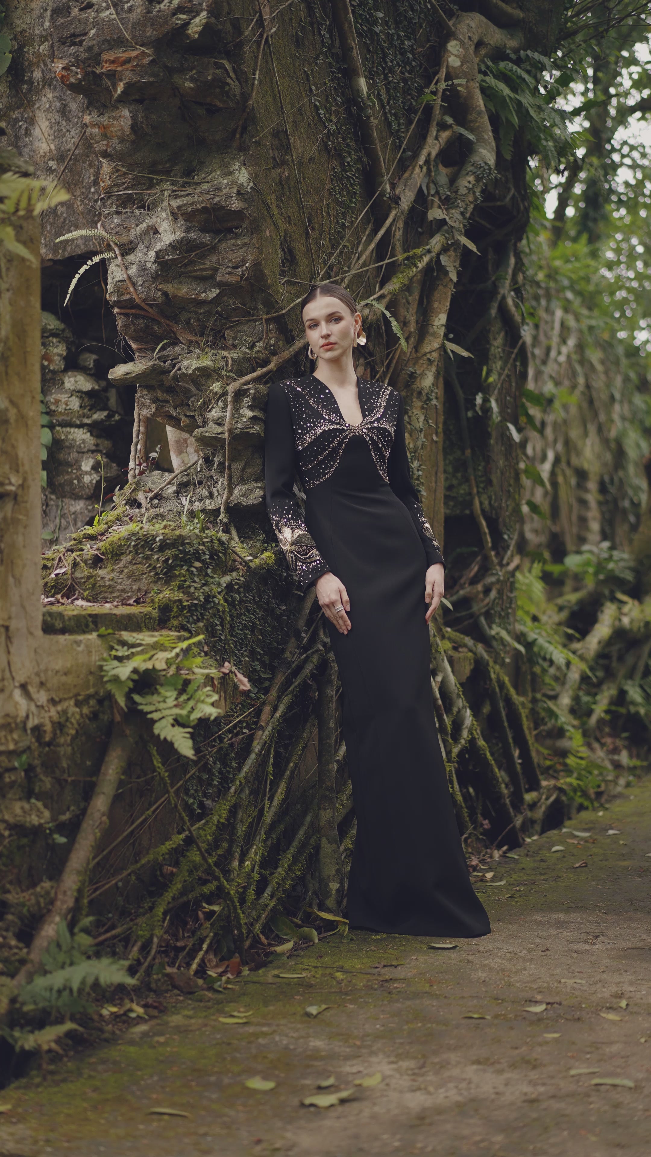 Orchid Embellished Stylized Neck Dress