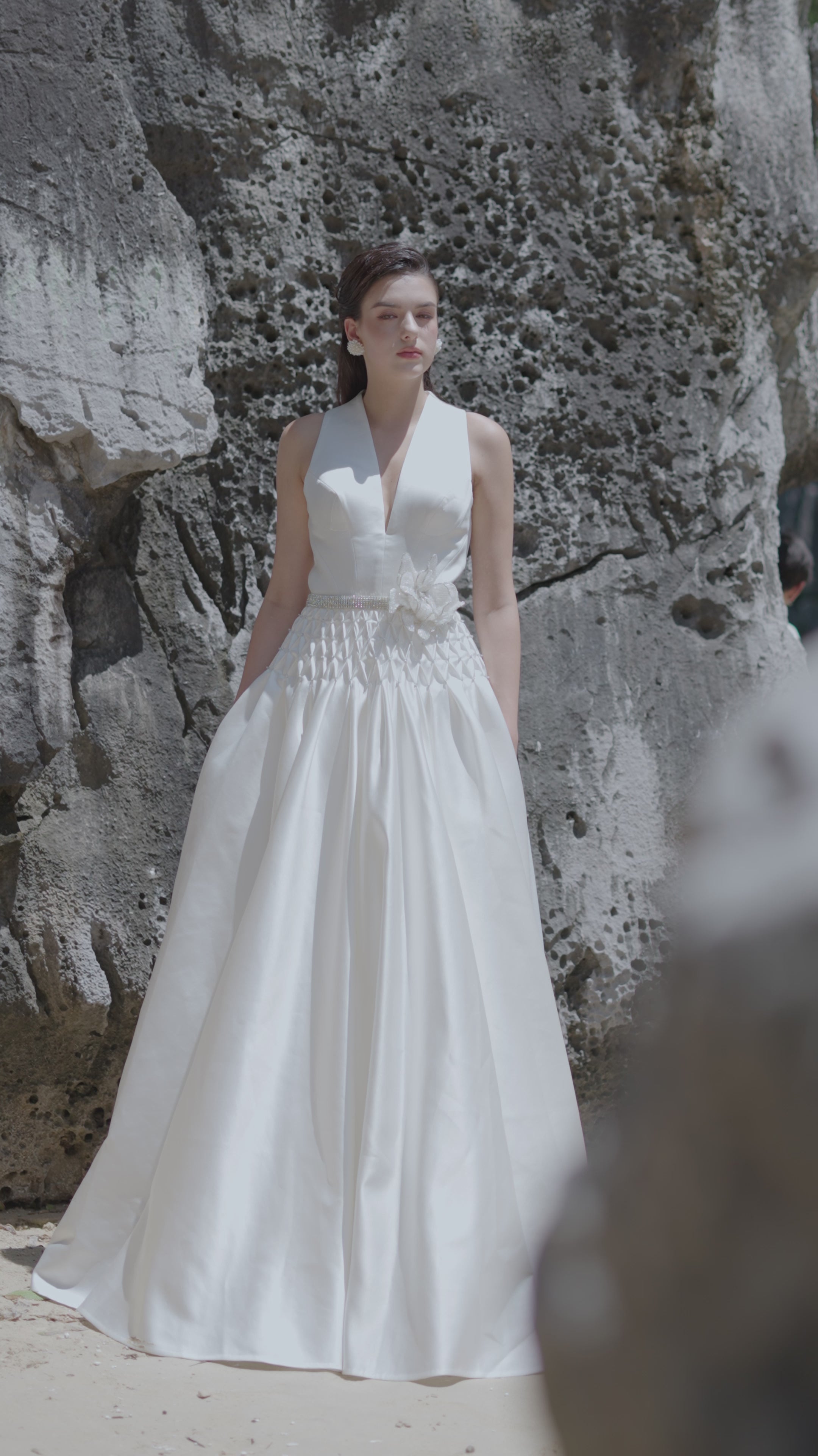 Honeycomb Smocked Low Waist Dress