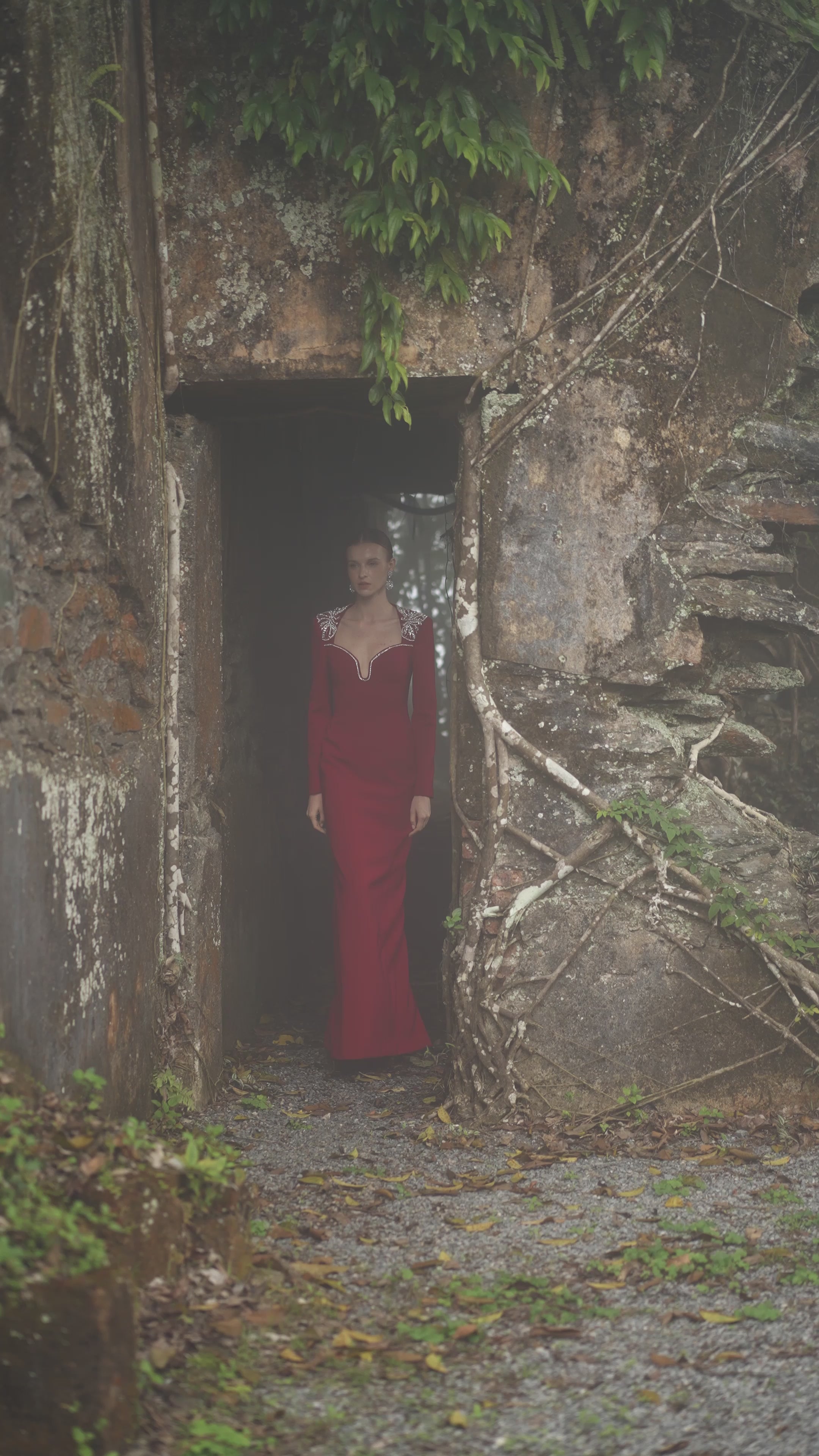 Shoulder Crystal-Embellished Straight Dress