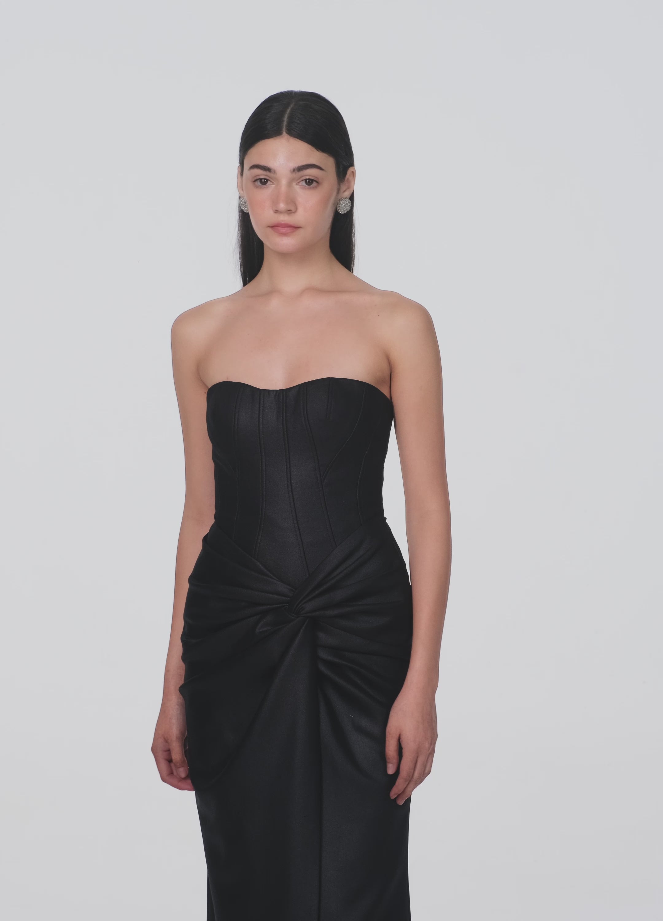 Strapless Knotted Bodycon Maxi Dress