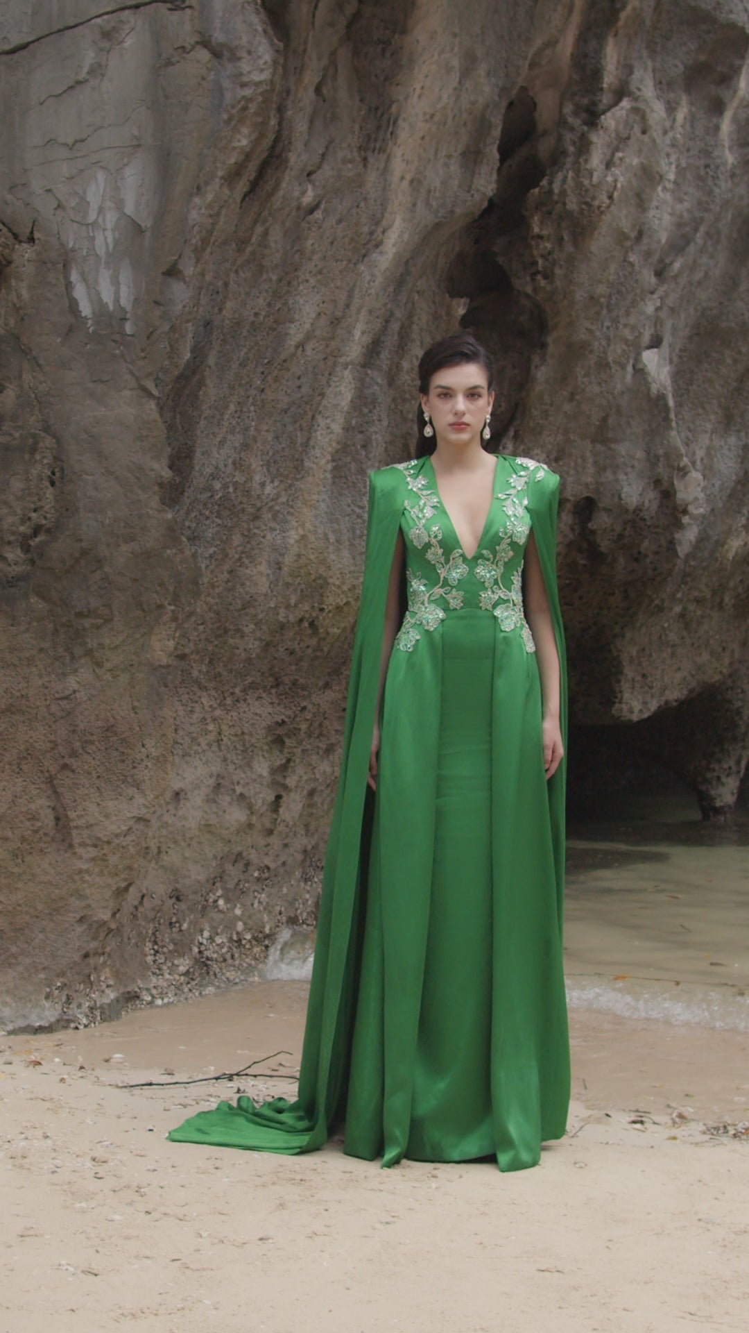 Layered Flap Long Sleeves Cape Dress – TRACY COUTURE