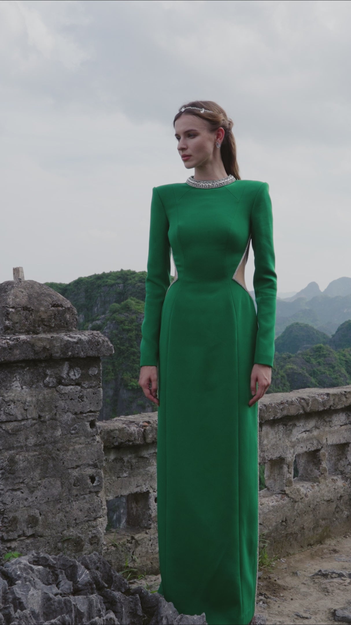 Long Sleeve Waist Cut-out Dress