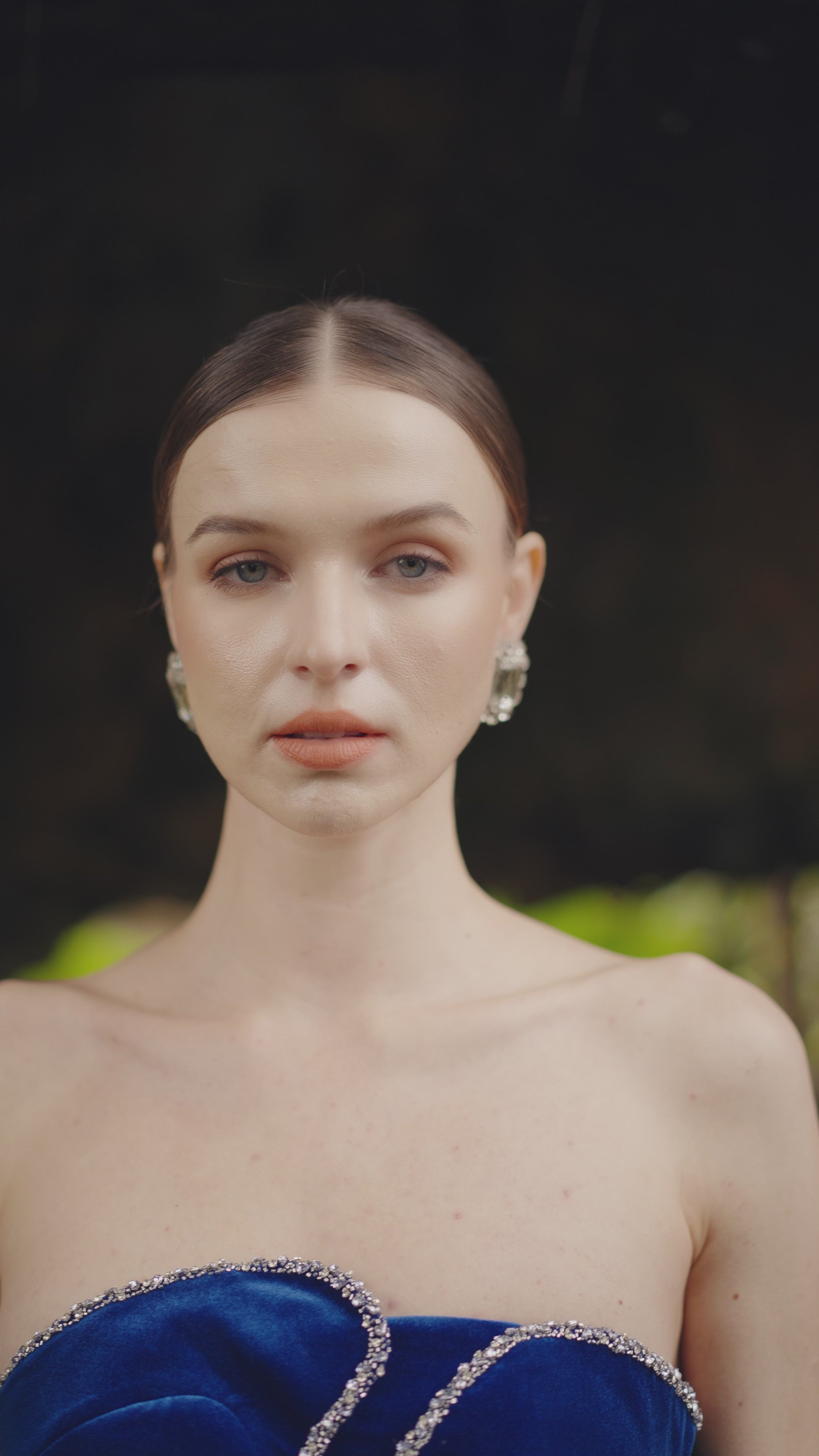 Strapless Back Slit Dress