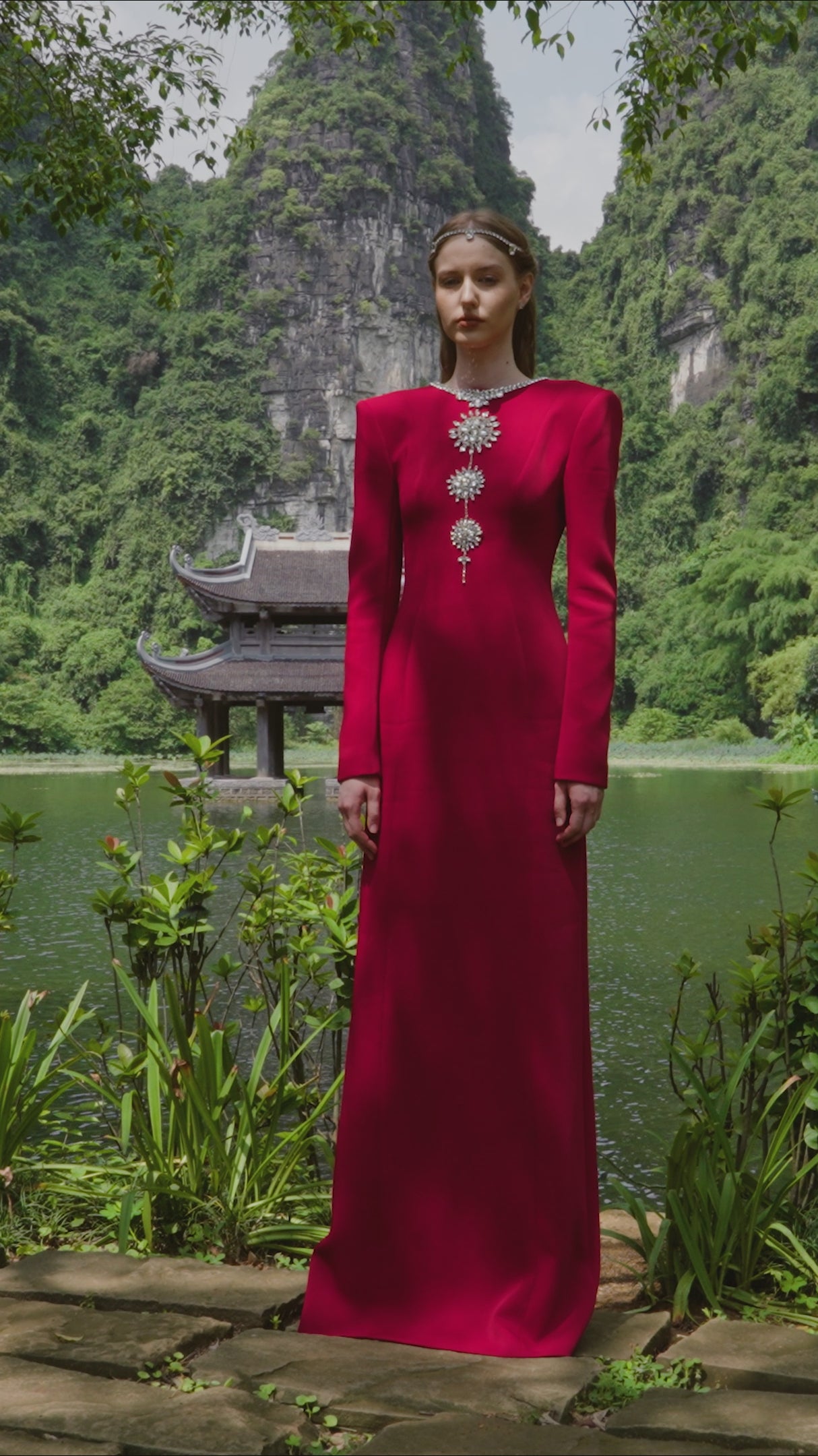 Open Back Floor Length Dress