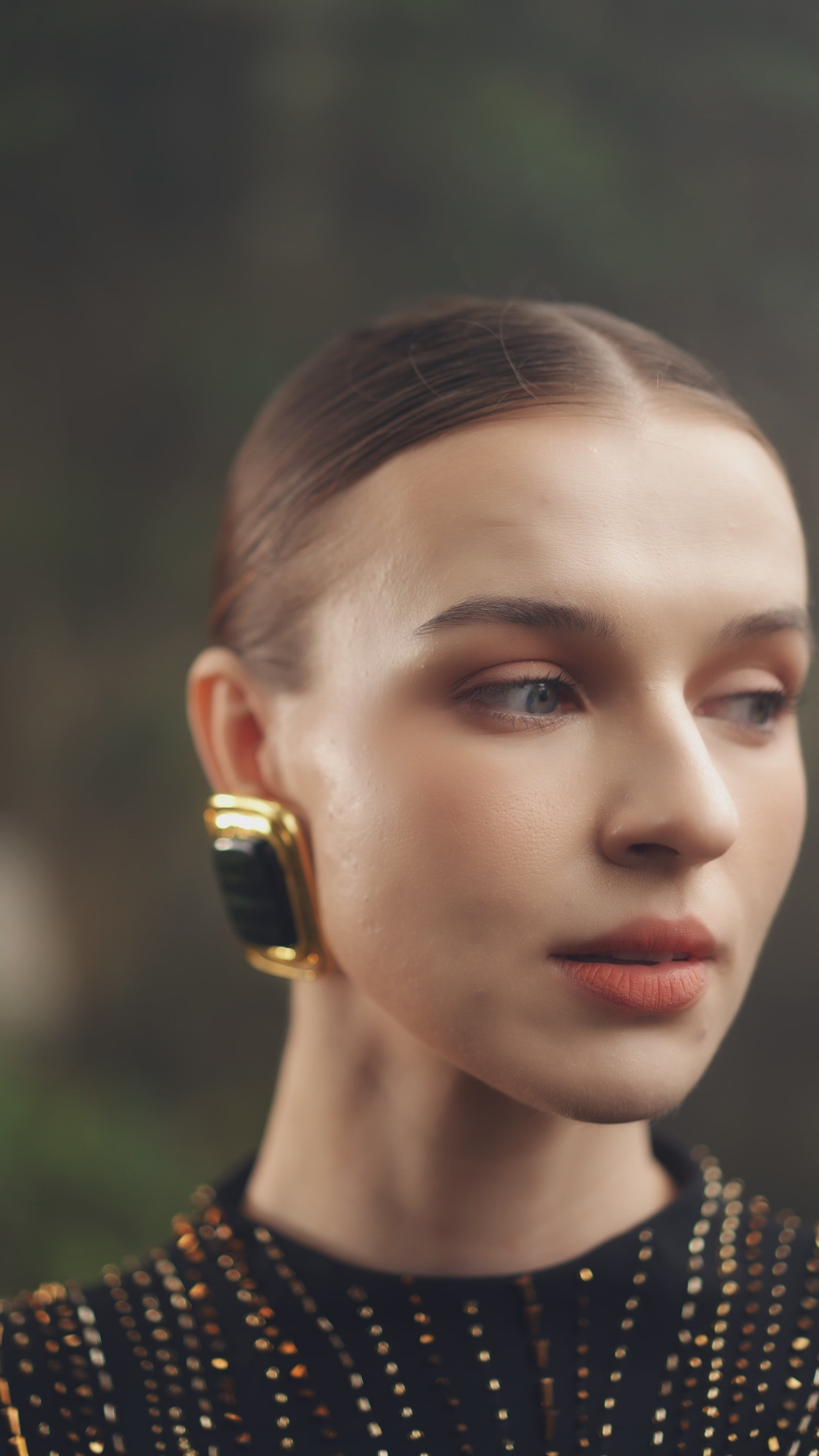 Long Flap Crystal-Embellished Dress