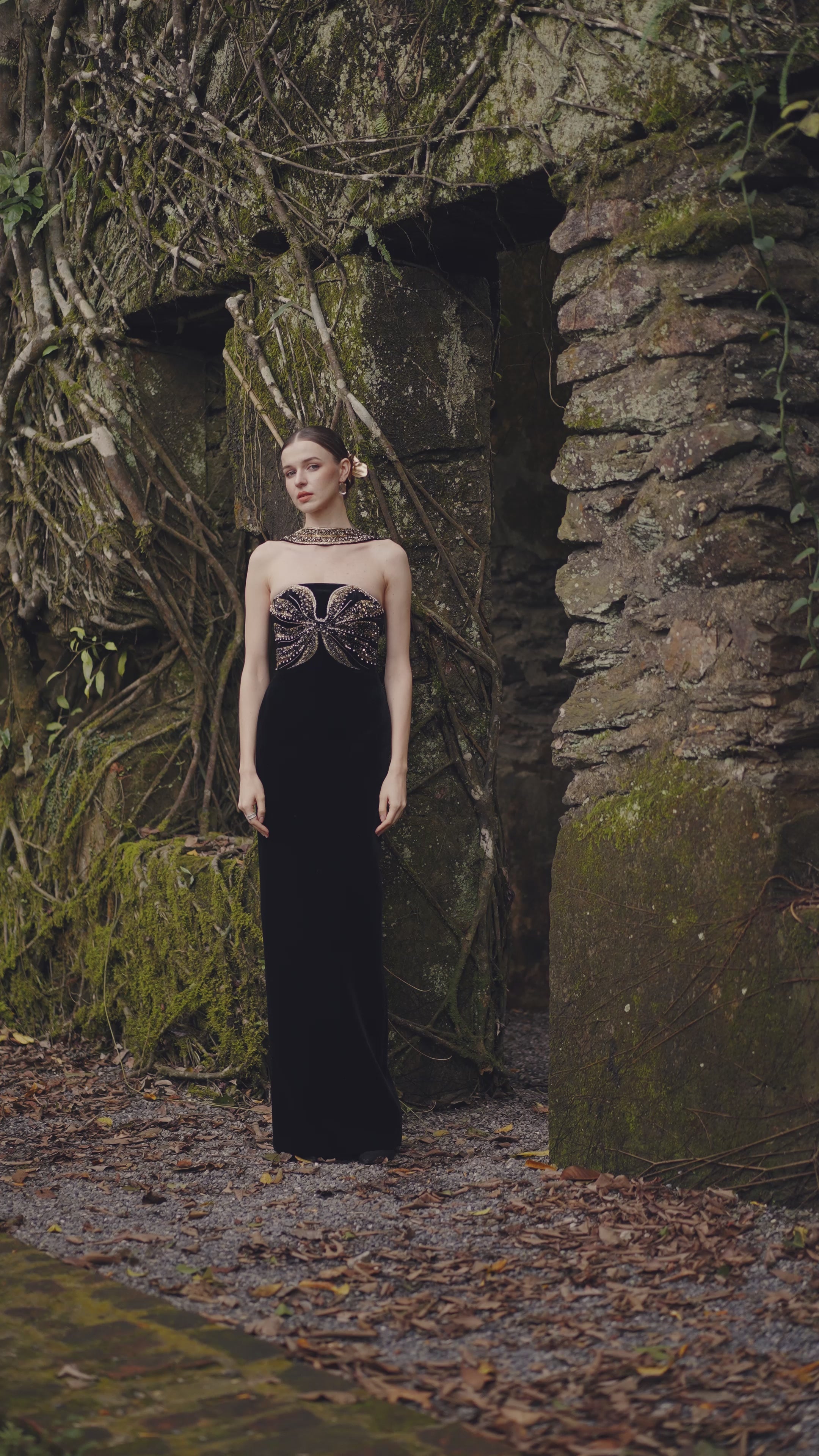 Stylized Strappy Crystal Embellished Dress