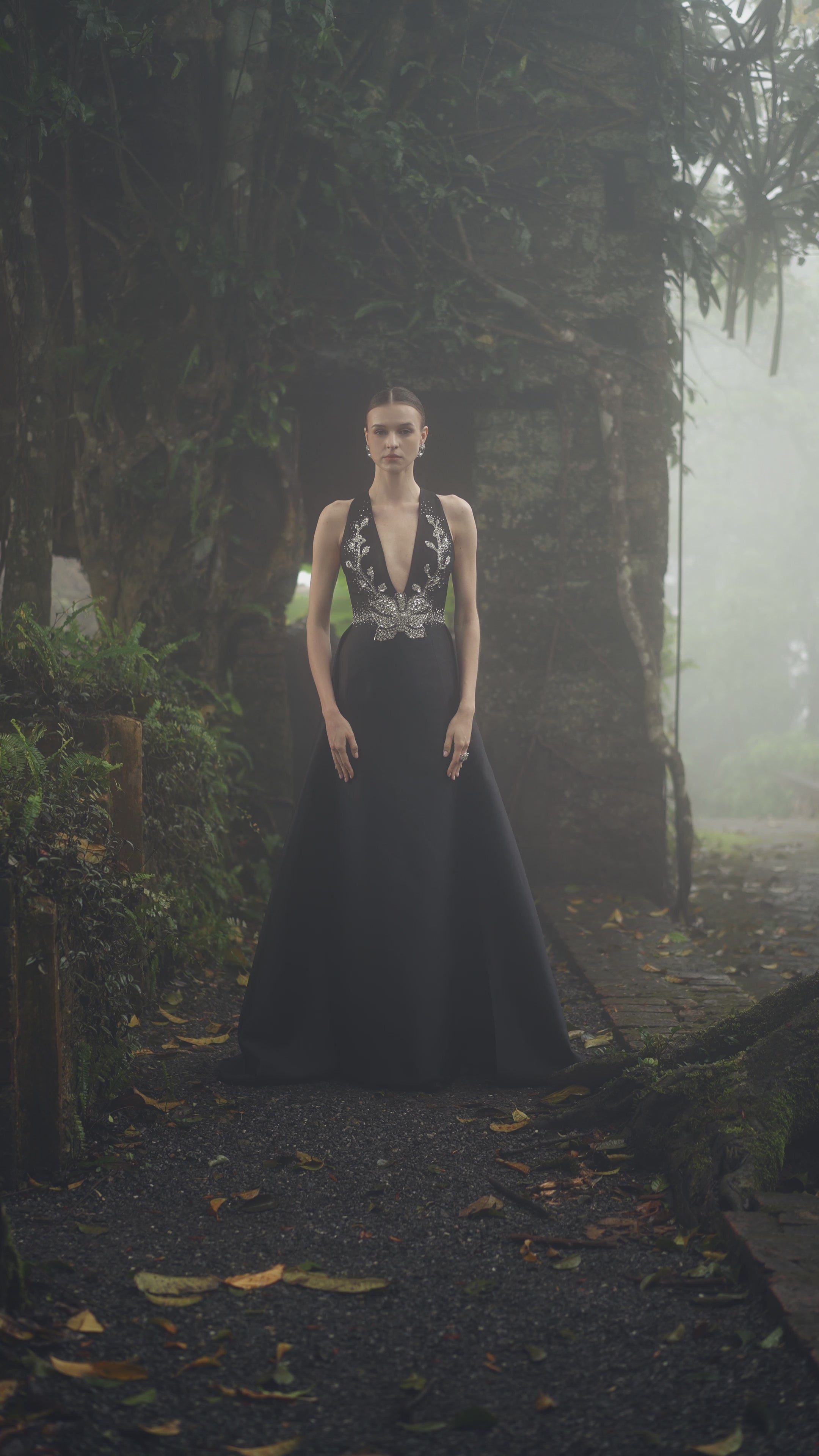 Strappy Deep V-Neck Dress