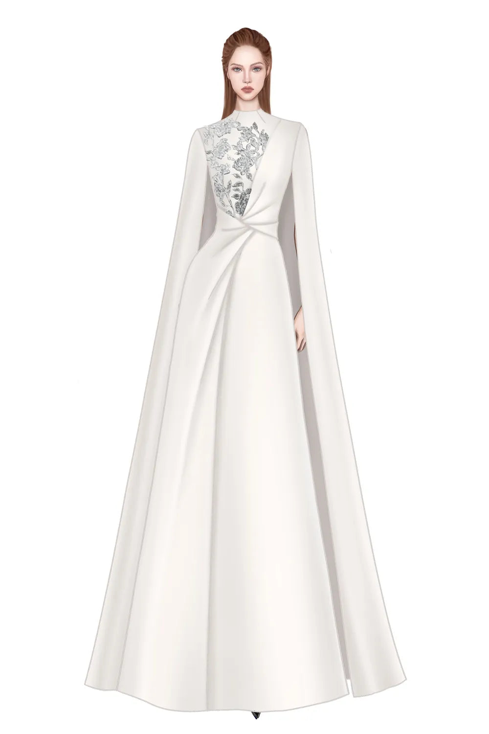 High Neck Twisted Waist Back Flap Dress - TRACY COUTURE