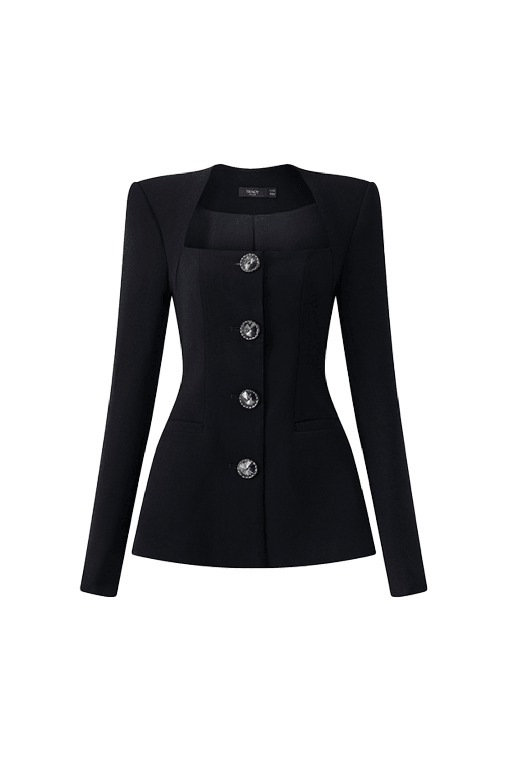 Long Sleeve Trapezoid Neckline Blazer And Flowing Skirt Set