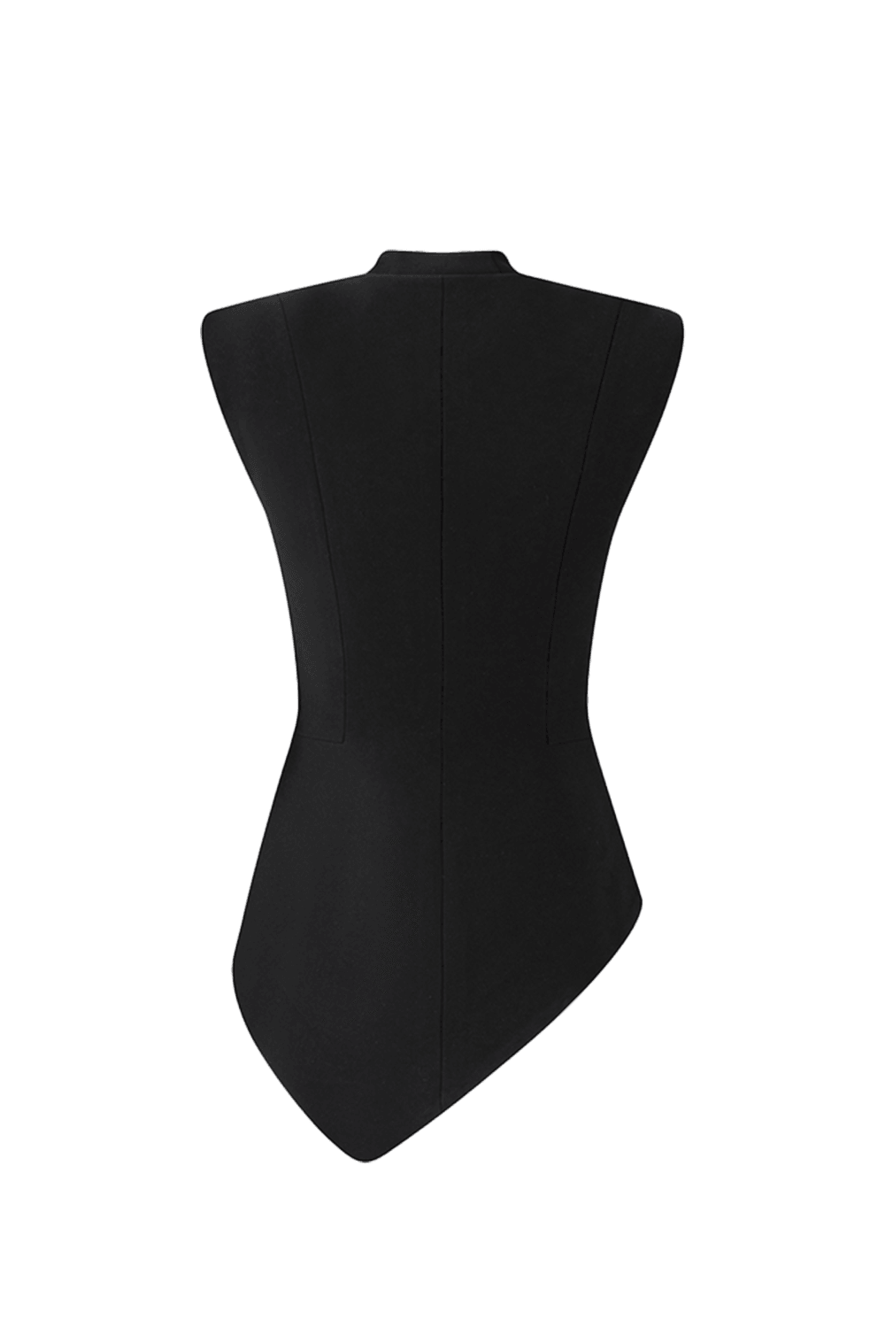 Asymmetric Sleeveless Blazer And Feather Skirt Set