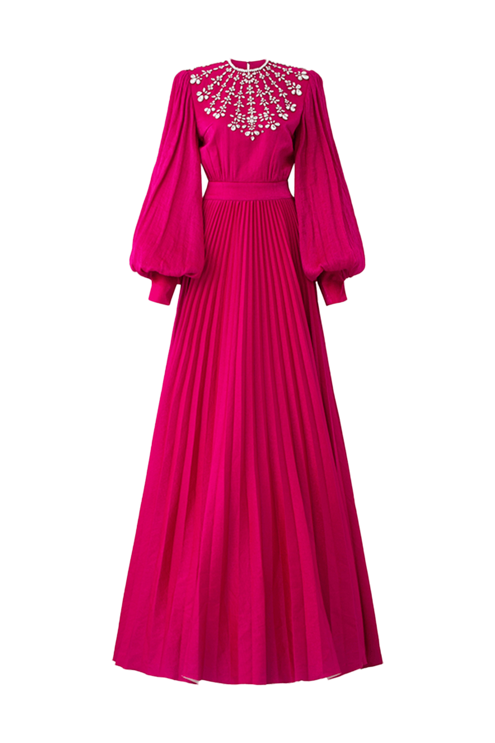 Pleating Dress With Back Slit