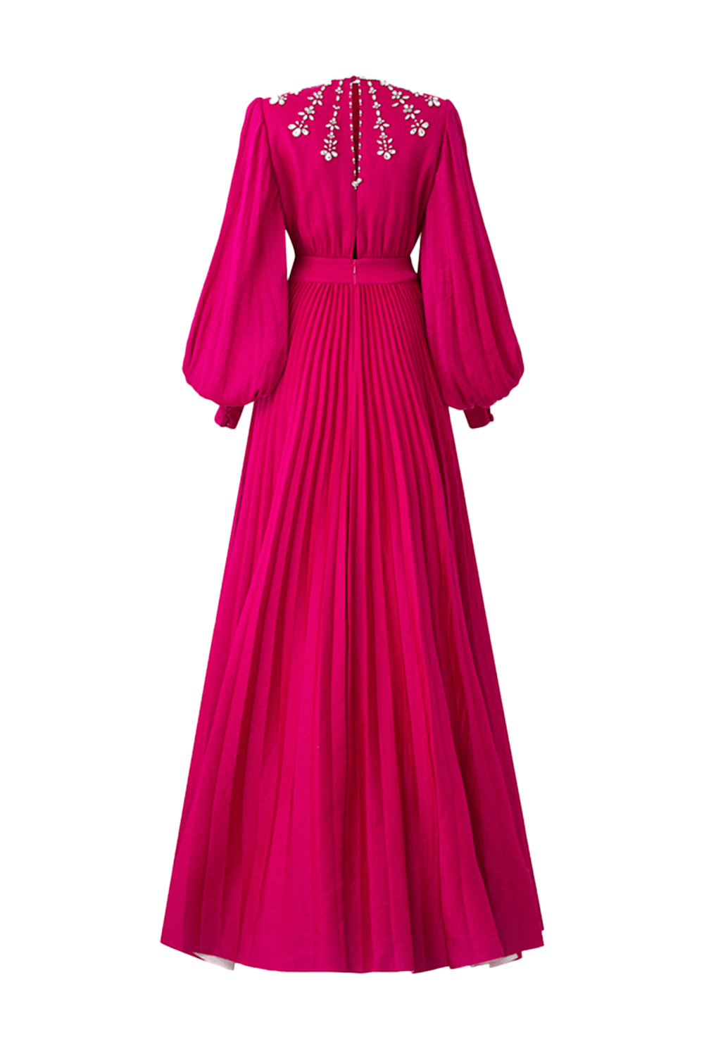 Pleating Dress With Back Slit