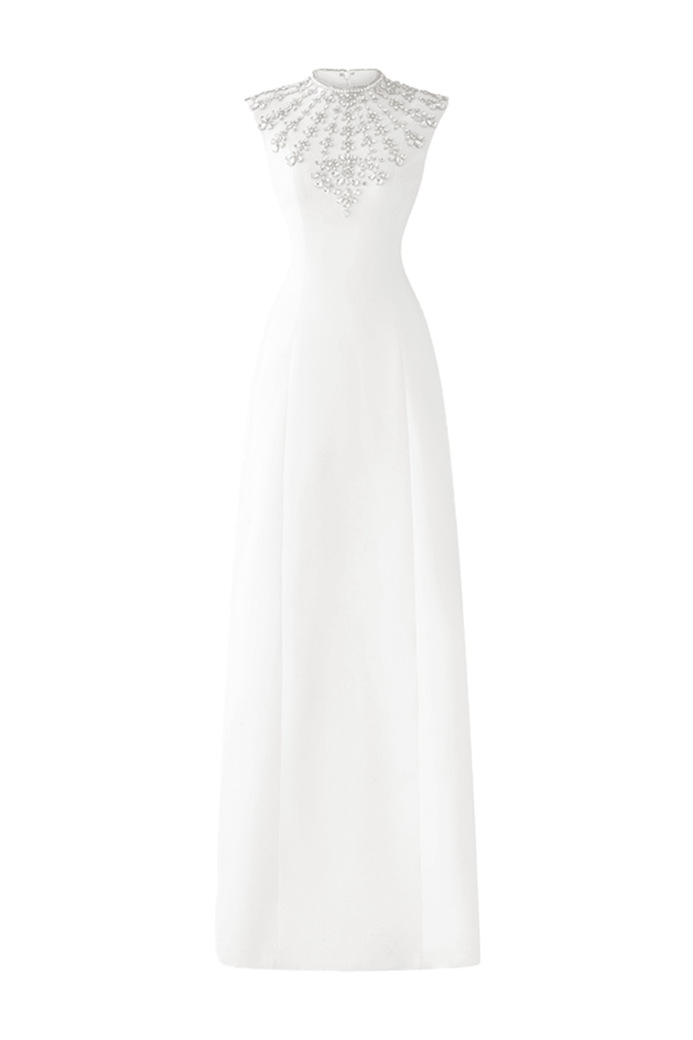 Sleeveless Bodycon Full Dress With Stone Embellishment - TRACY COUTURE