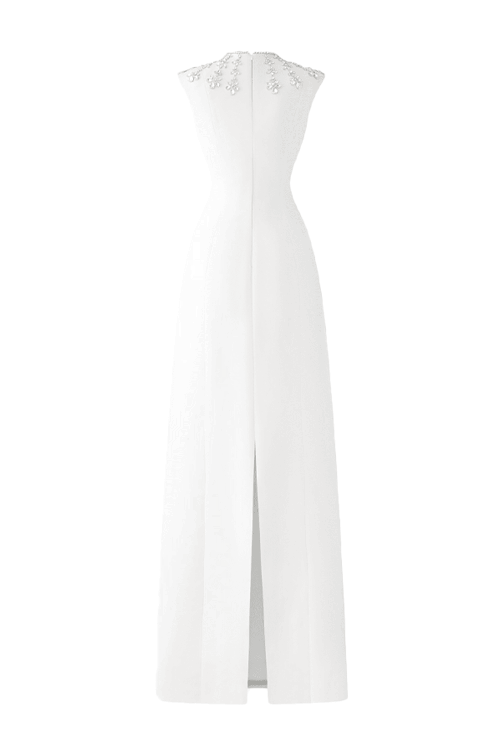 Sleeveless Bodycon Full Dress With Stone Embellishment - TRACY COUTURE