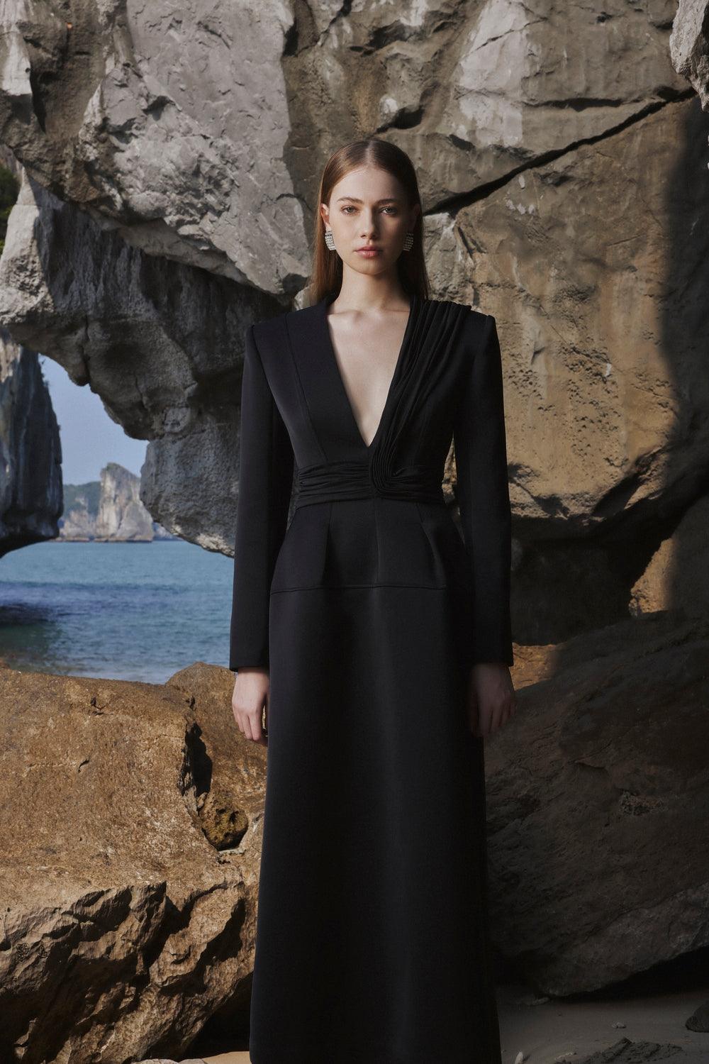 Classic Single-Breasted Coat Dress