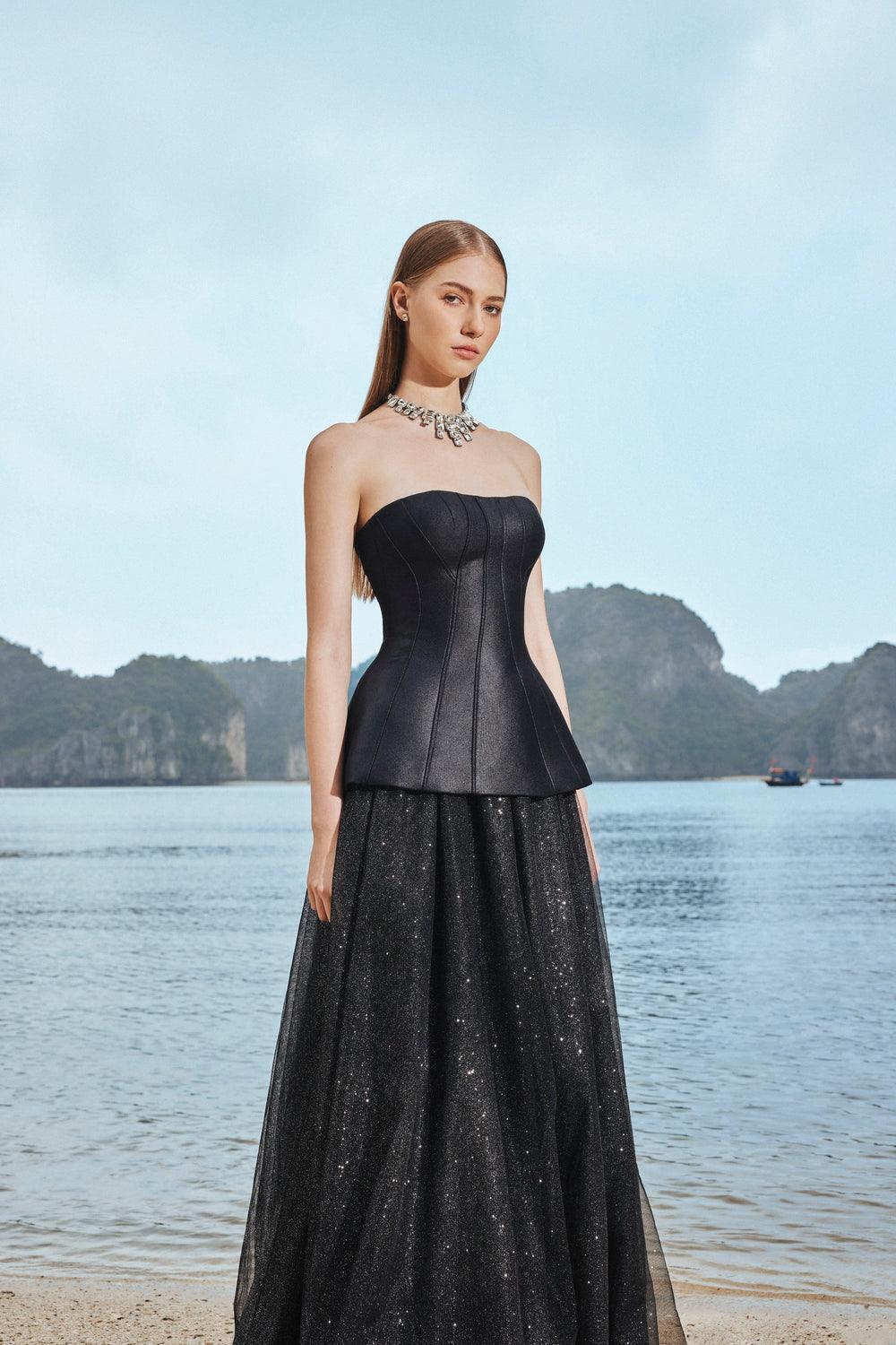 Classic Corset And Flowing Skirt Set