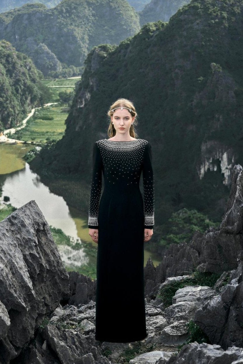 Mesmerizingly Stone Embellished Dress - TRACY COUTURE
